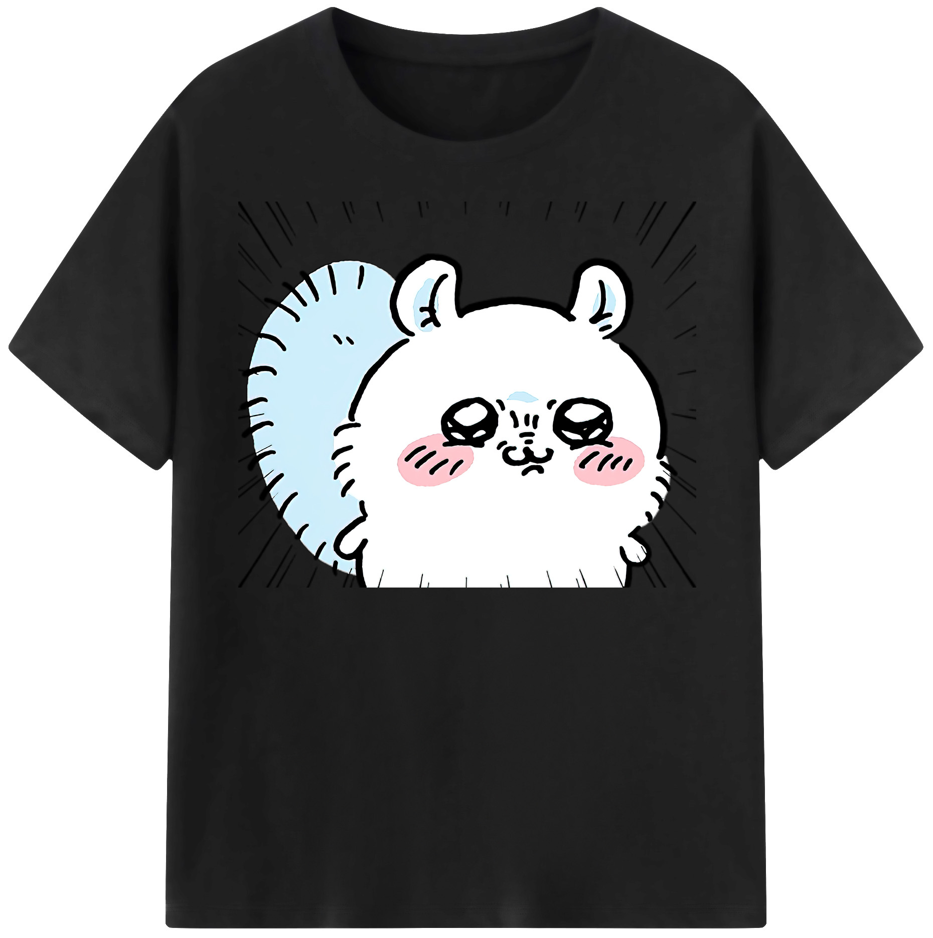 （画像用） ちいかわ モモンガ Chii-kawa Momonga レディースカジュアルプリントTシャツ（綿100％）