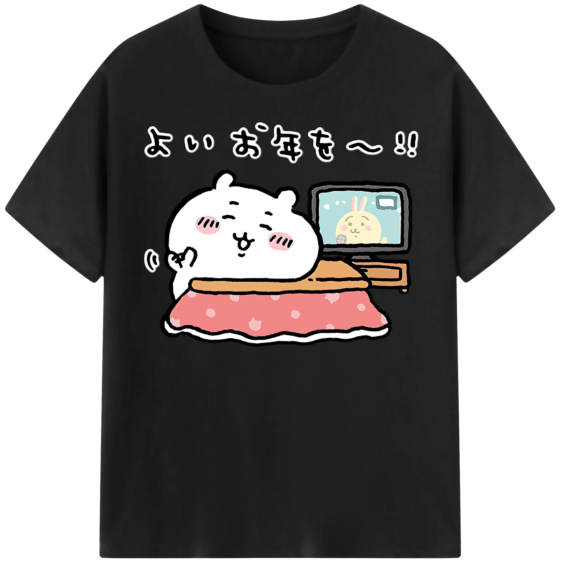 （画像用） ちいかわ ちいかわ Chii-kawa chiikawa レディースカジュアルプリントTシャツ（綿100％）