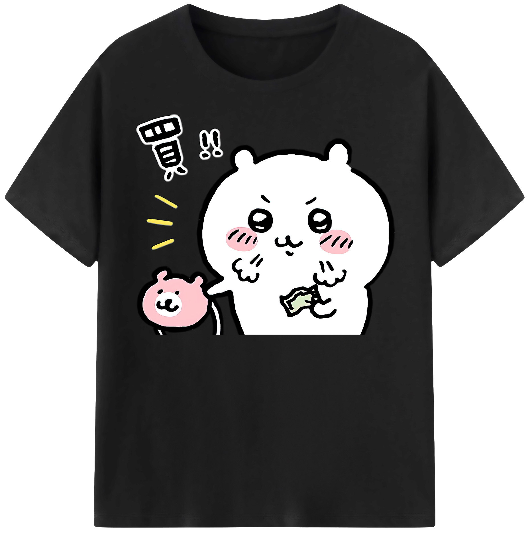 （画像用） ちいかわ ちいかわ Chii-kawa chiikawa レディースカジュアルプリントTシャツ（綿100％）