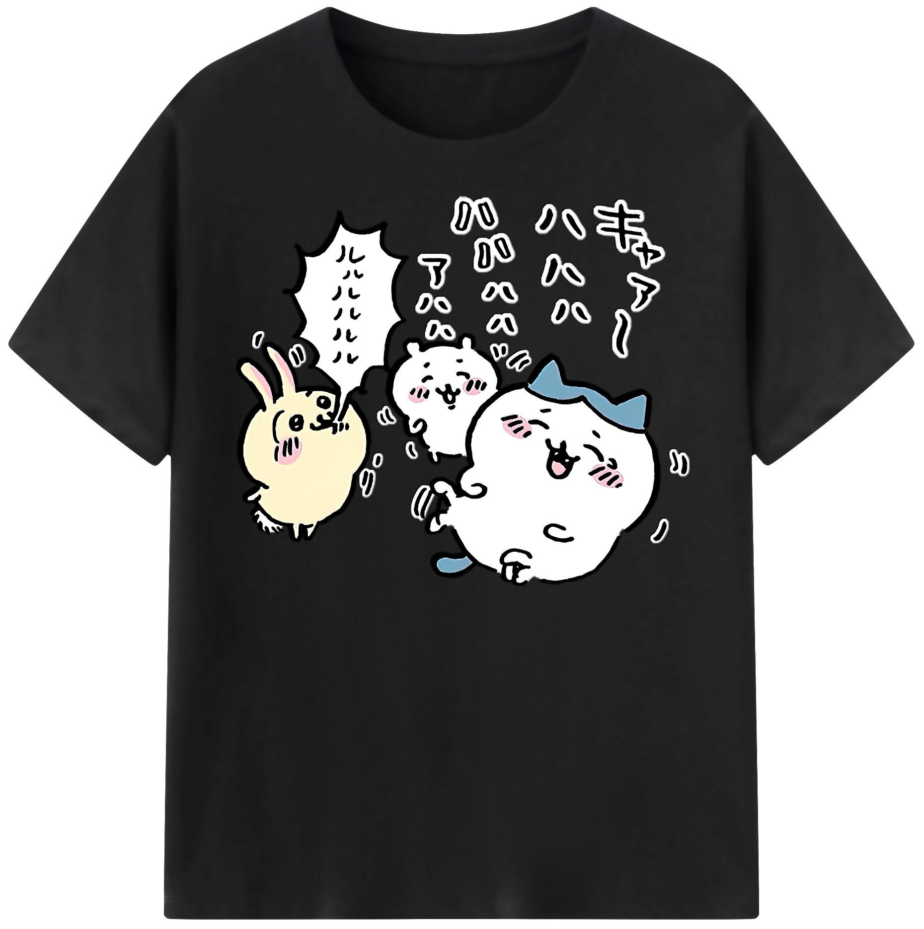 （画像用） ちいかわ うさぎ Chii-kawa usagi レディースカジュアルプリントTシャツ（綿100％）