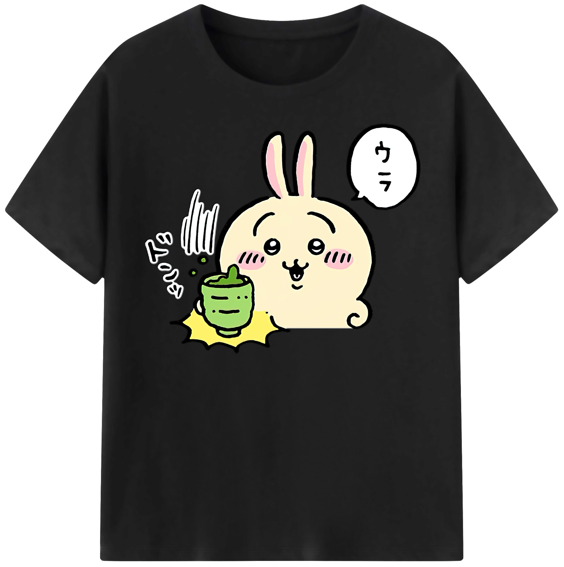 （画像用） ちいかわ うさぎ Chii-kawa usagi レディースカジュアルプリントTシャツ（綿100％）