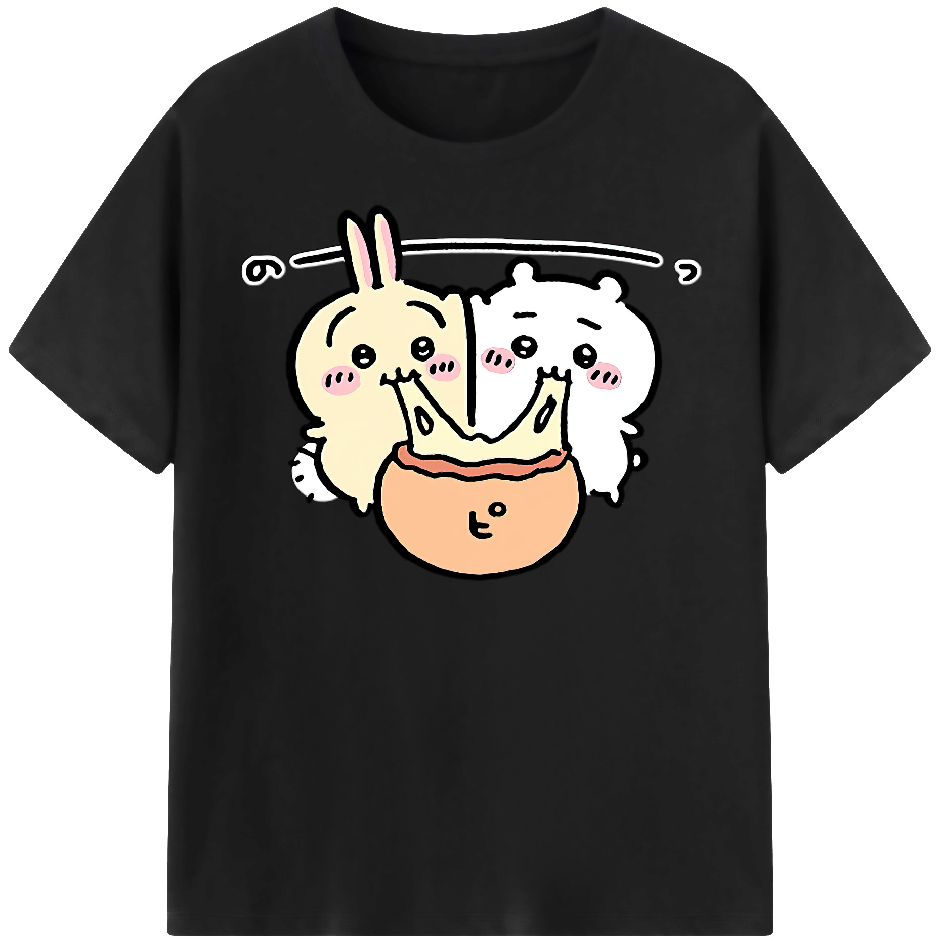 （画像用） ちいかわ うさぎ Chii-kawa usagi レディースカジュアルプリントTシャツ（綿100％）