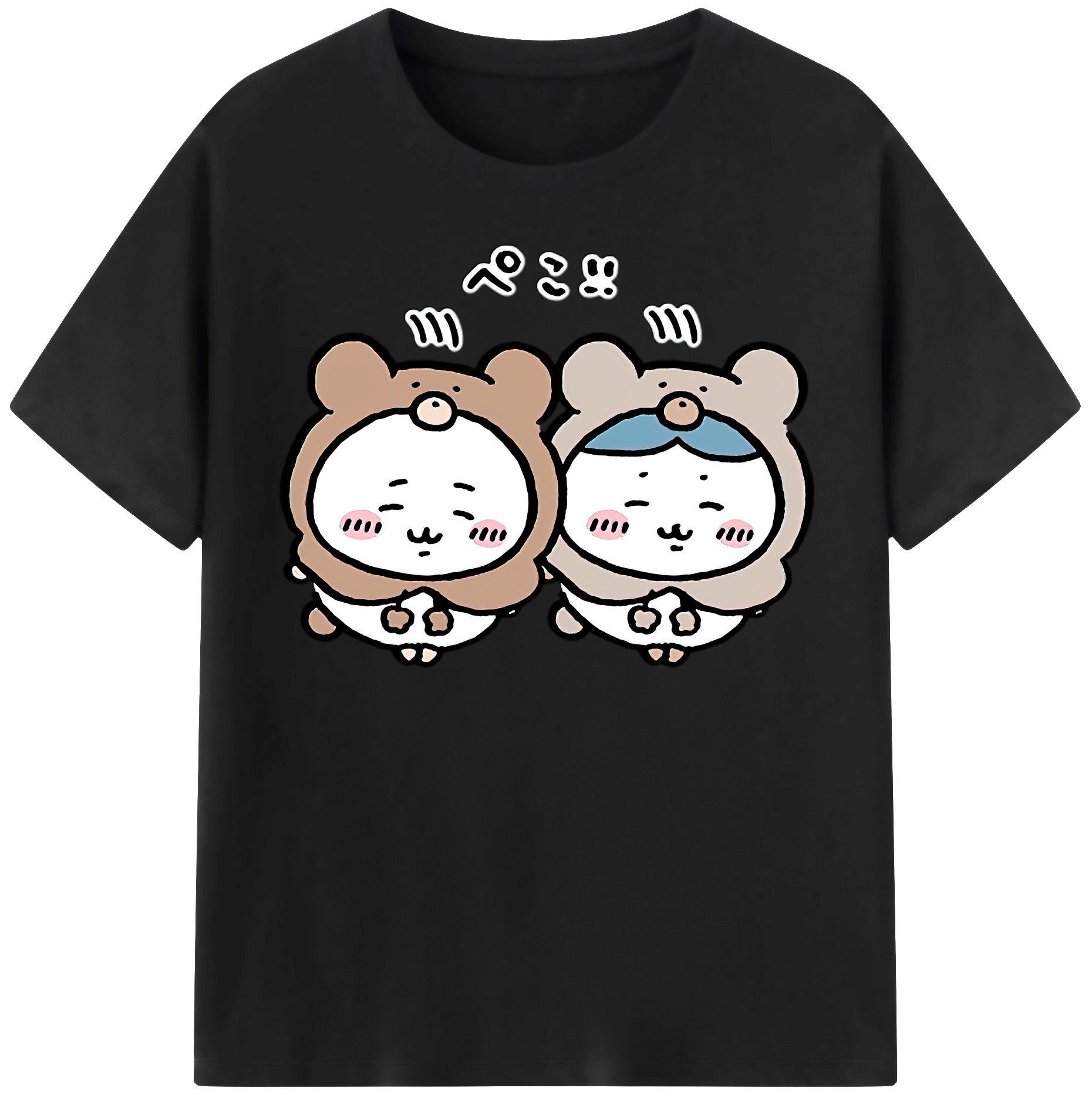 （画像用） ちいかわ ハチワレ Chii-kawa hachiware レディースカジュアルプリントTシャツ（綿100％）