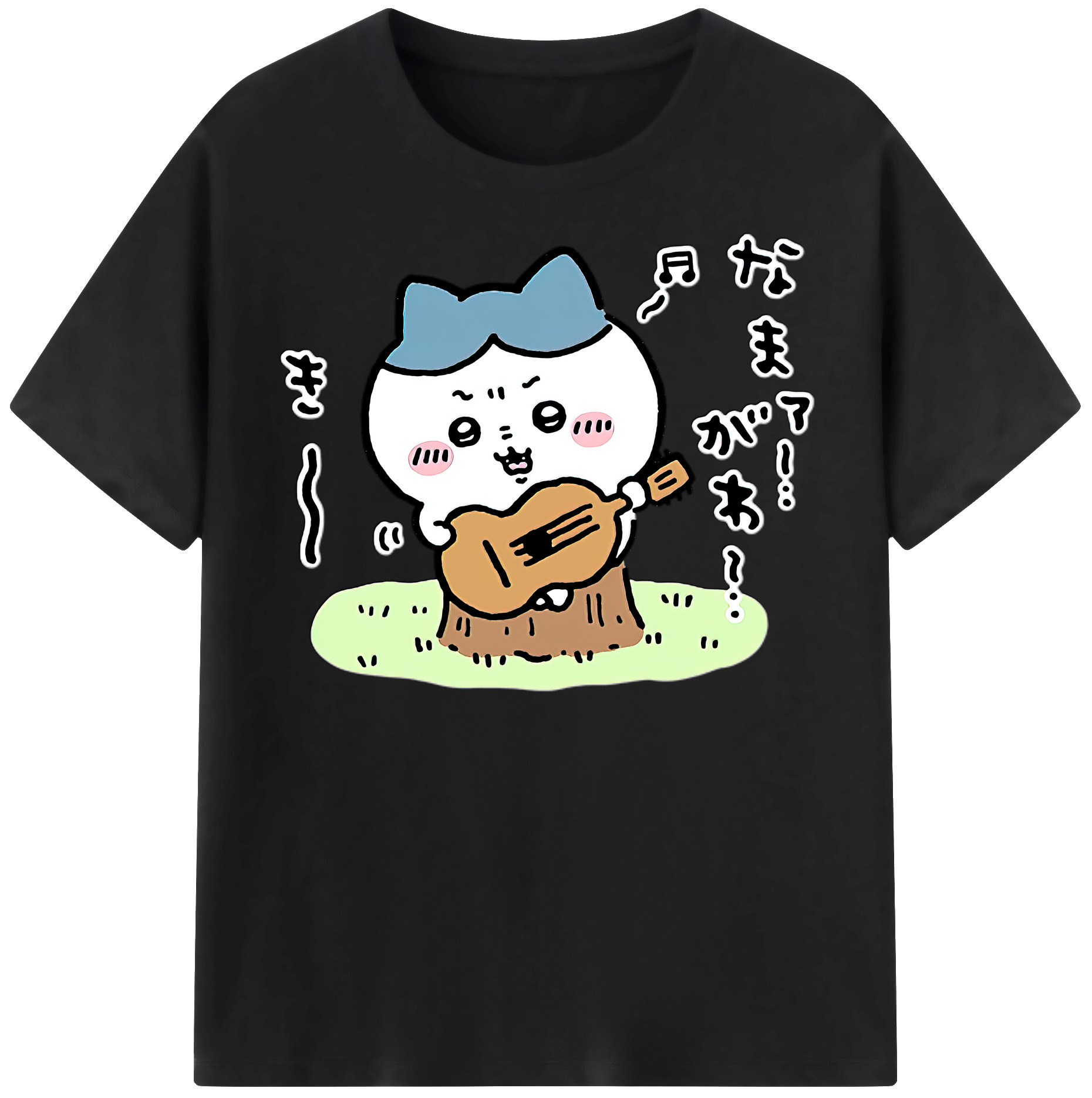 （画像用） ちいかわ ハチワレ Chii-kawa hachiware レディースカジュアルプリントTシャツ（綿100％）