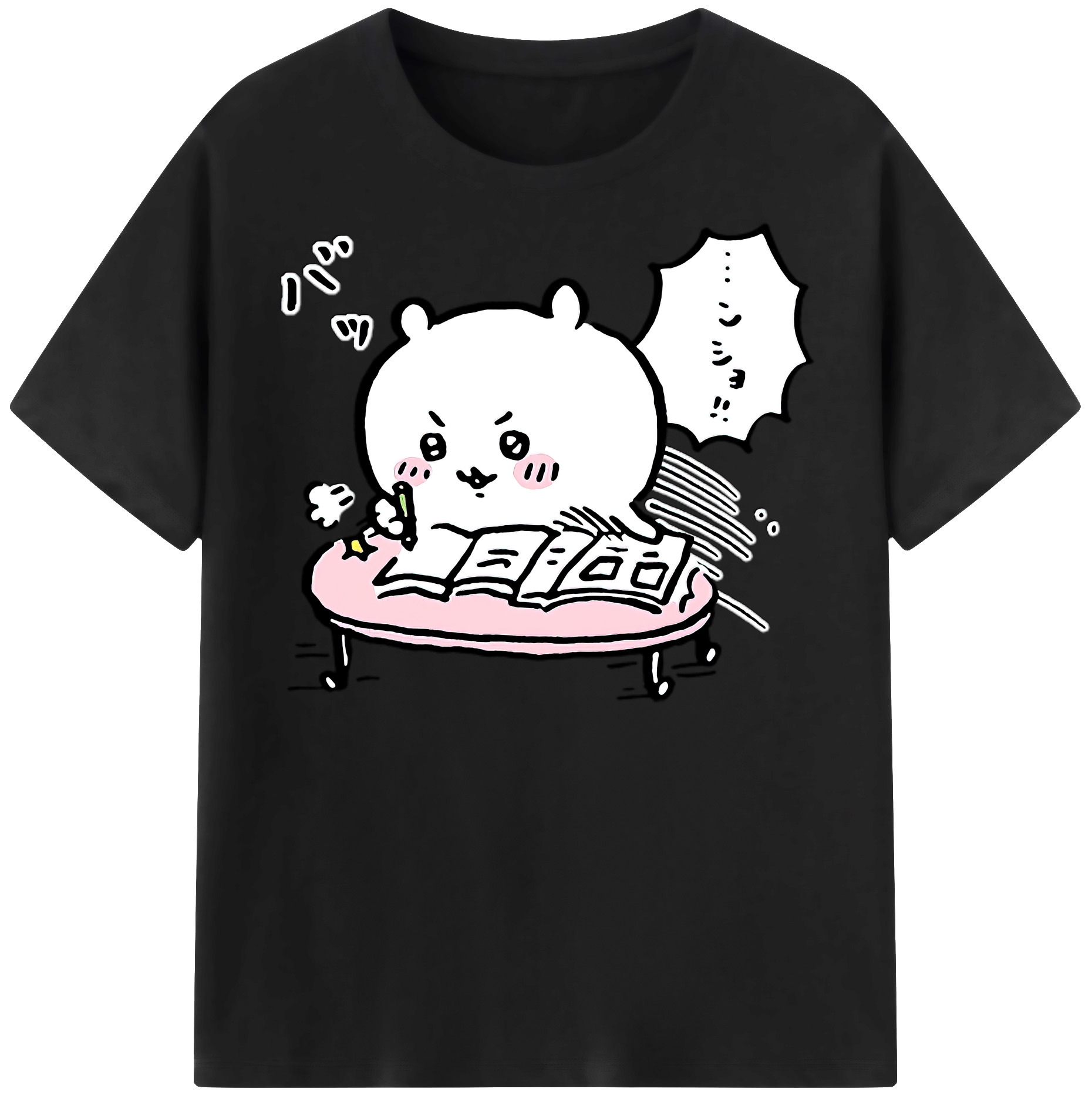 （画像用） ちいかわ ちいかわ Chii-kawa chiikawa レディースカジュアルプリントTシャツ（綿100％）