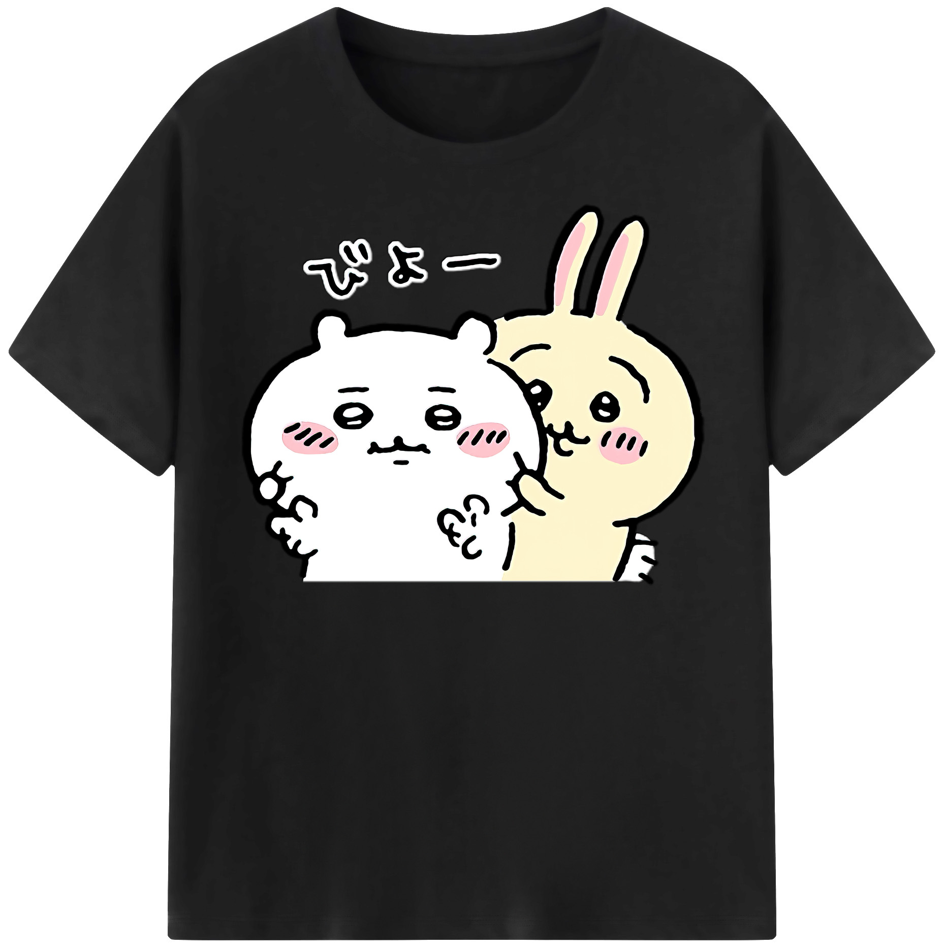 （画像用） ちいかわ うさぎ Chii-kawa usagi レディースカジュアルプリントTシャツ（綿100％）