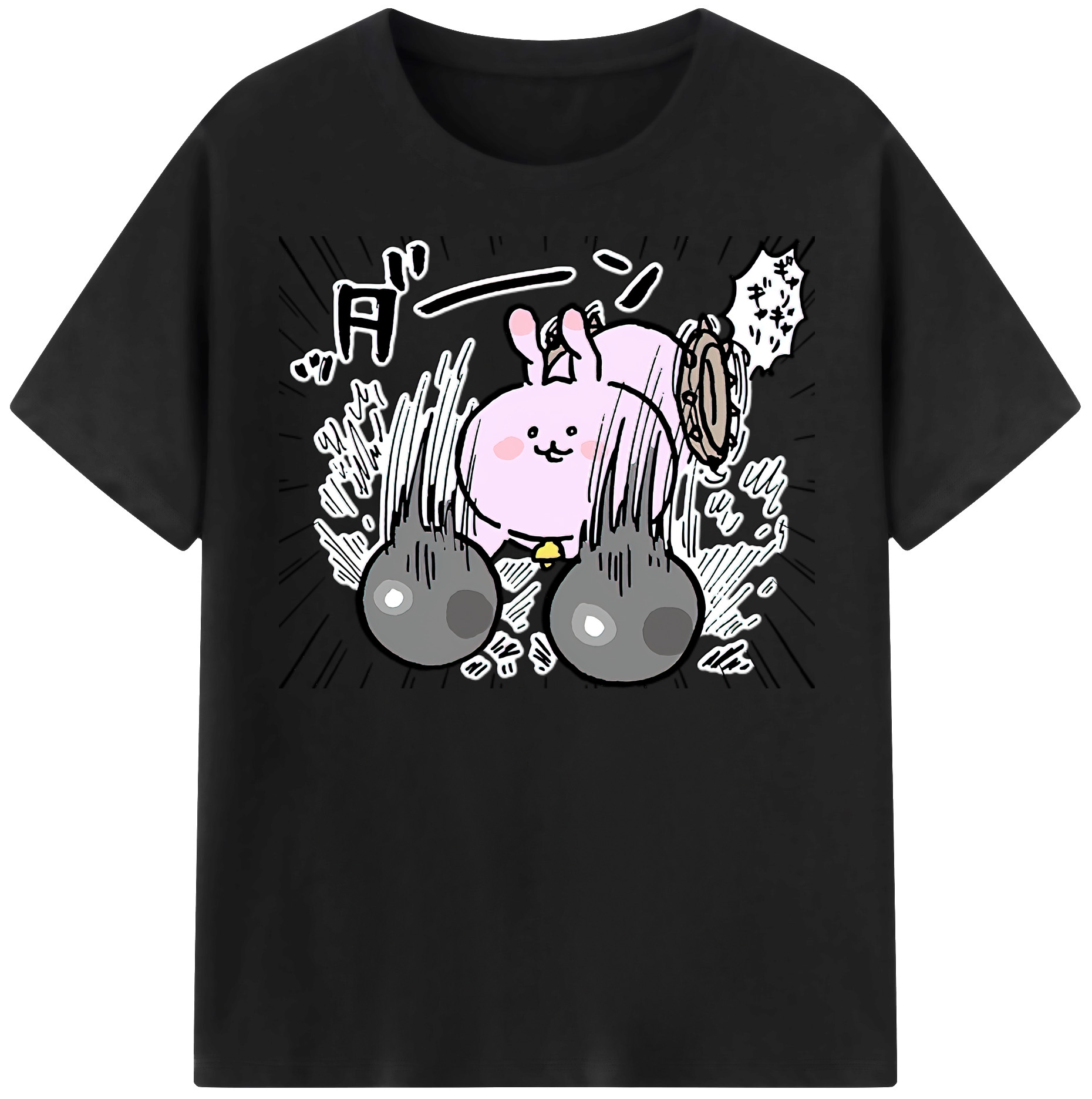 （画像用） ちいかわ うさぎ Chii-kawa usagi レディースカジュアルプリントTシャツ（綿100％）