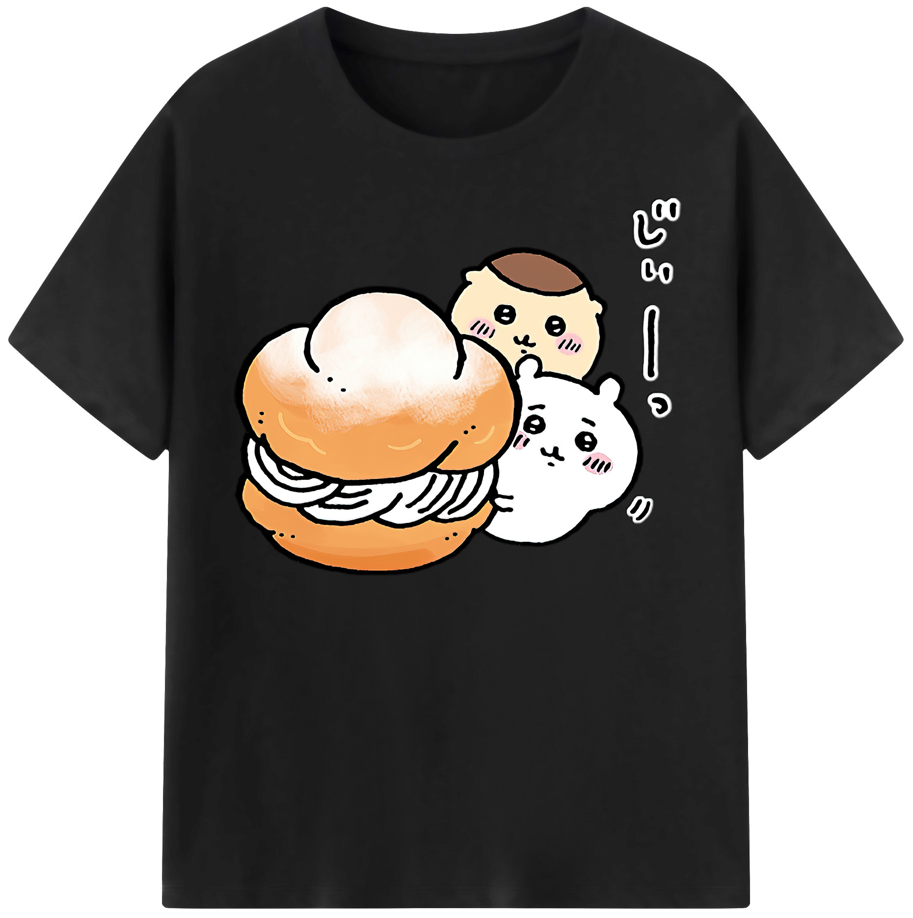 （画像用） ちいかわ くりまんじゅう Chii-kawa kuri manjū レディースカジュアルプリントTシャツ（綿100％）