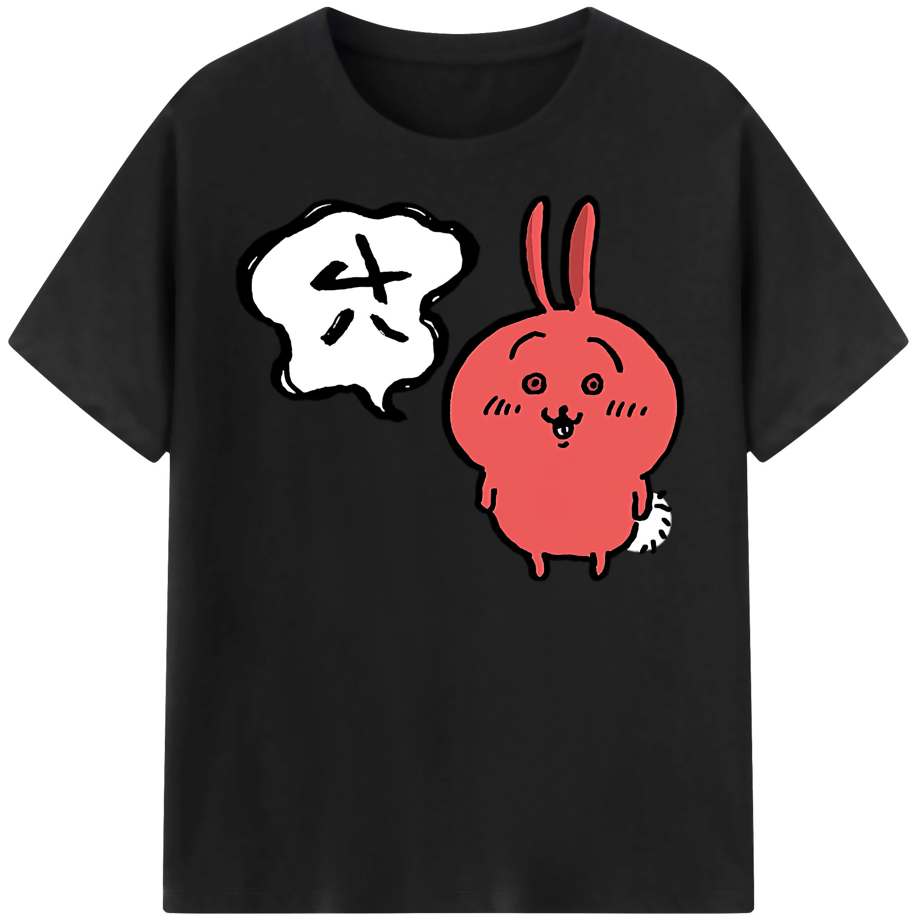 （画像用） ちいかわ ハチワレ Chii-kawa hachiware レディースカジュアルプリントTシャツ（綿100％）