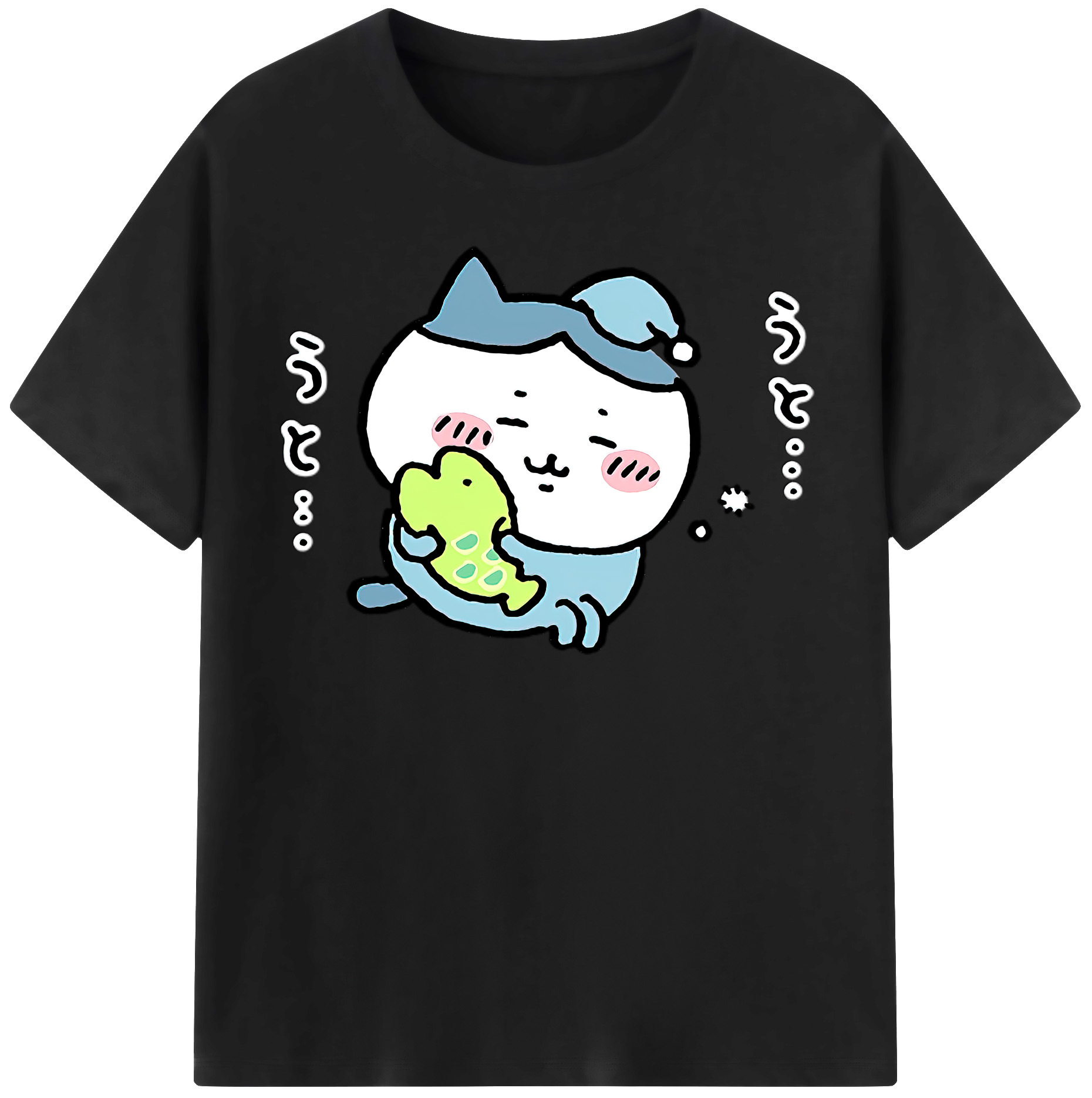 （画像用） ちいかわ ハチワレ Chii-kawa hachiware レディースカジュアルプリントTシャツ（綿100％）