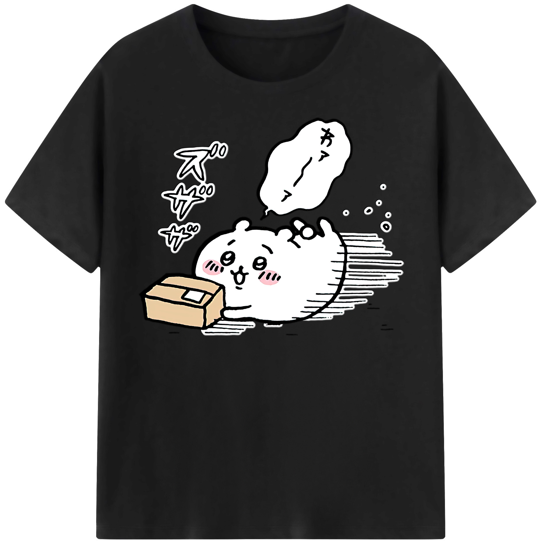 （画像用） ちいかわ ちいかわ Chii-kawa chiikawa レディースカジュアルプリントTシャツ（綿100％）