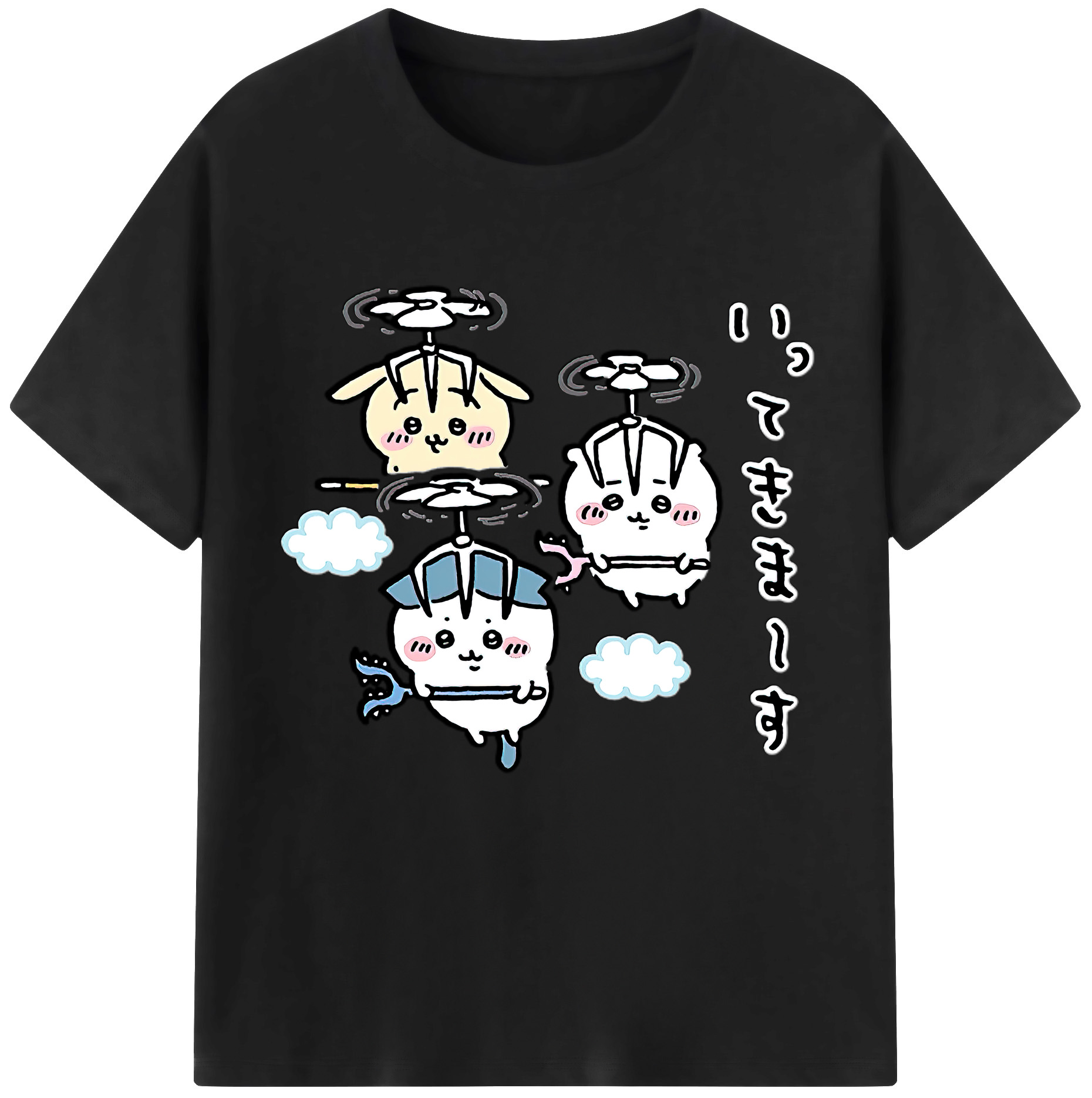 （画像用） ちいかわ ちいかわ Chii-kawa chiikawa レディースカジュアルプリントTシャツ（綿100％）