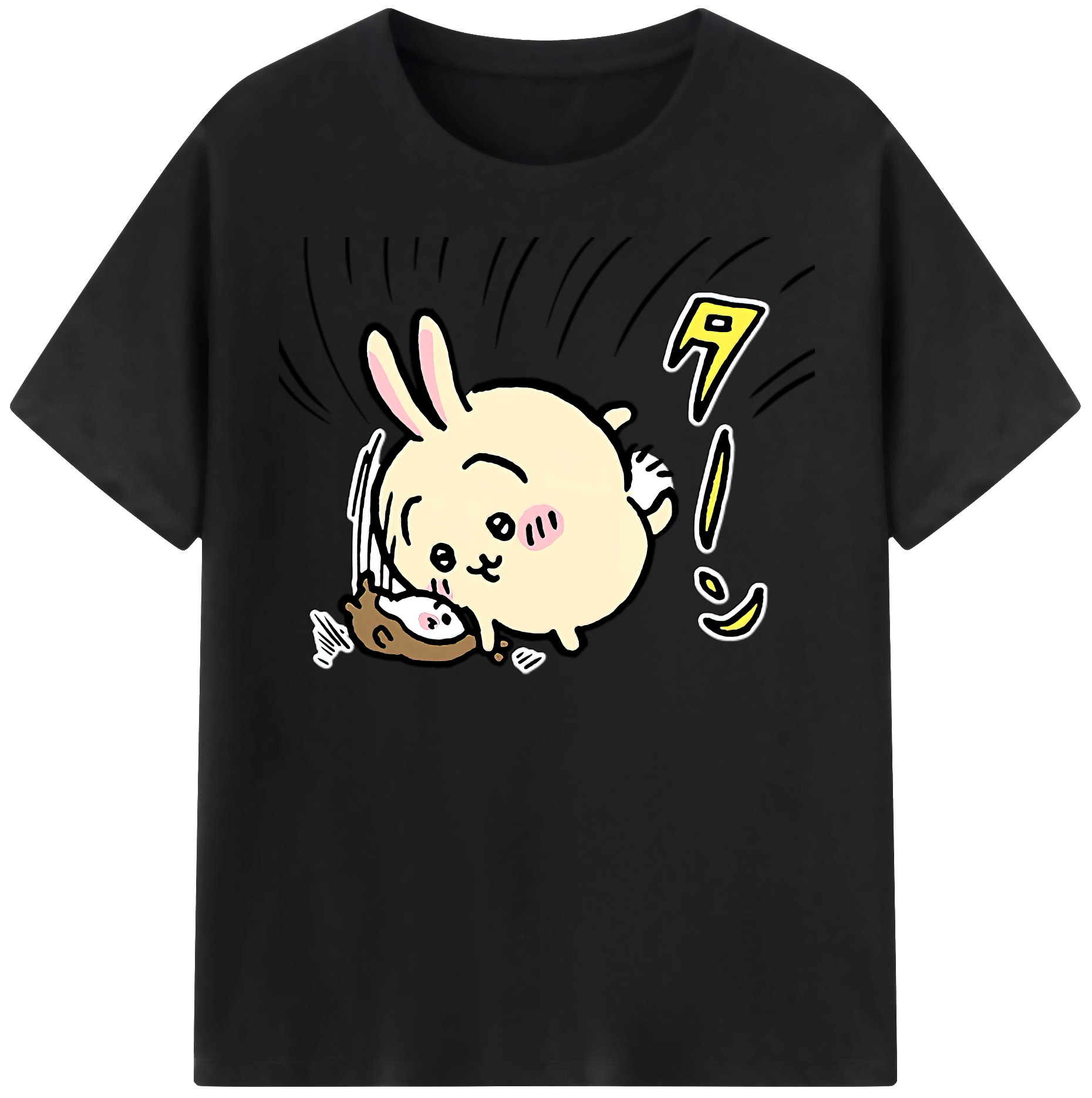 （画像用） ちいかわ うさぎ Chii-kawa usagi レディースカジュアルプリントTシャツ（綿100％）