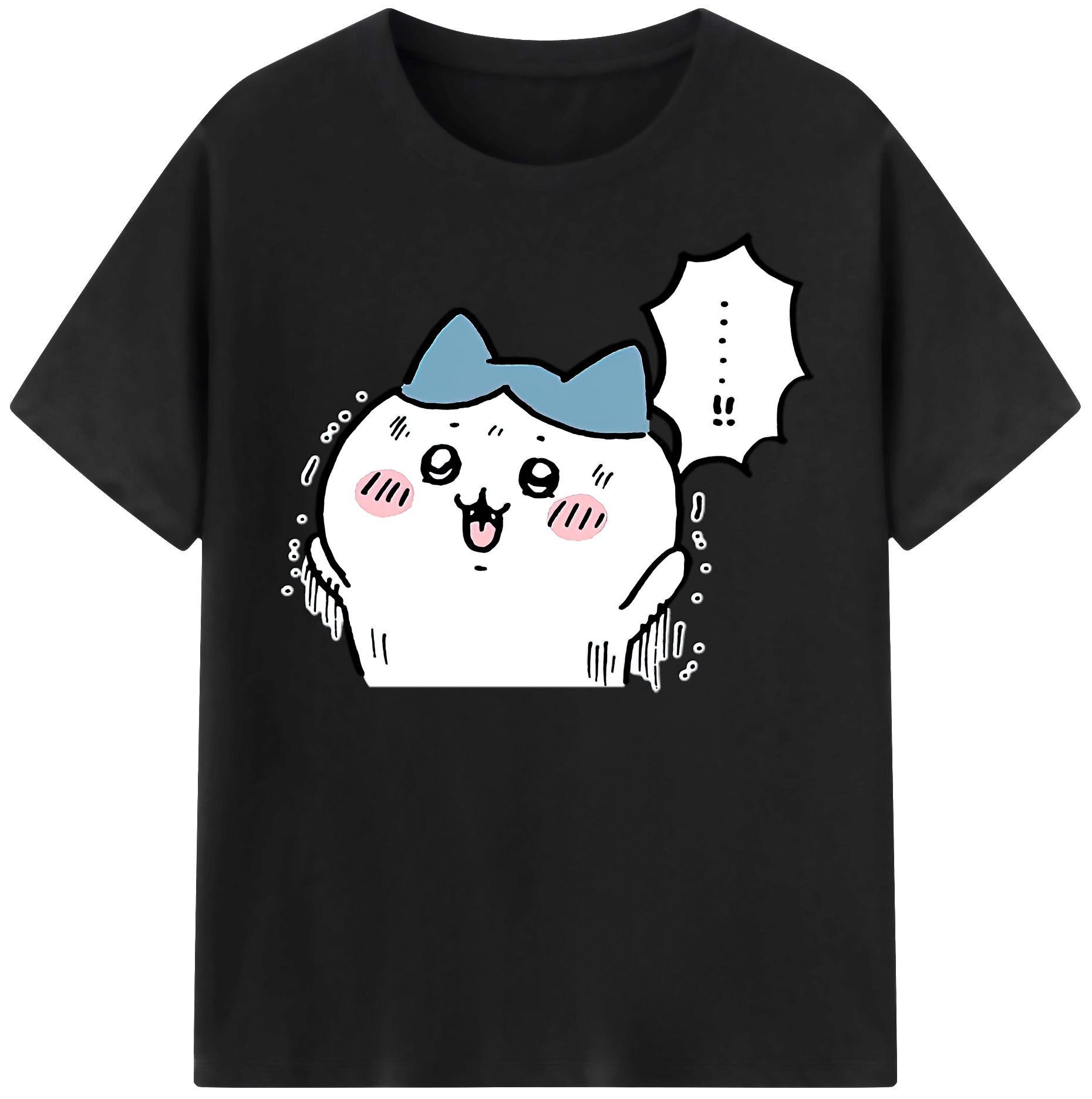 （画像用） ちいかわ ハチワレ Chii-kawa hachiware レディースカジュアルプリントTシャツ（綿100％）