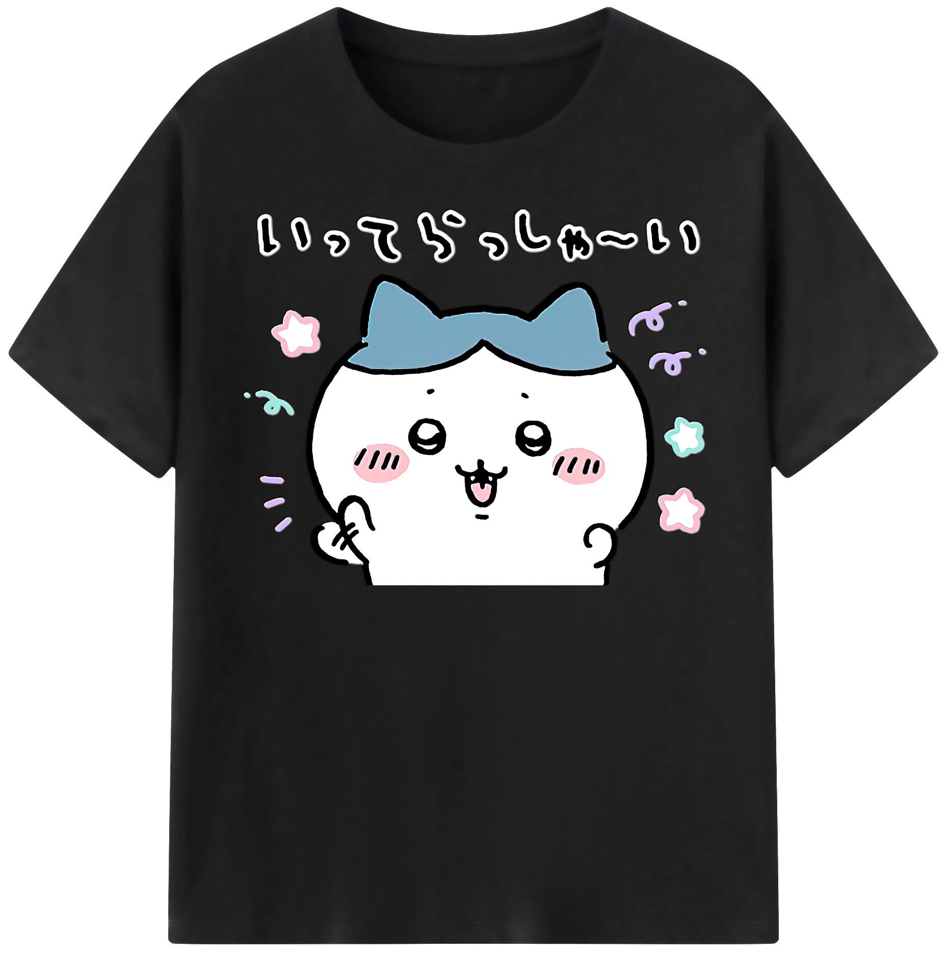 （画像用） ちいかわ ハチワレ Chii-kawa hachiware レディースカジュアルプリントTシャツ（綿100％）