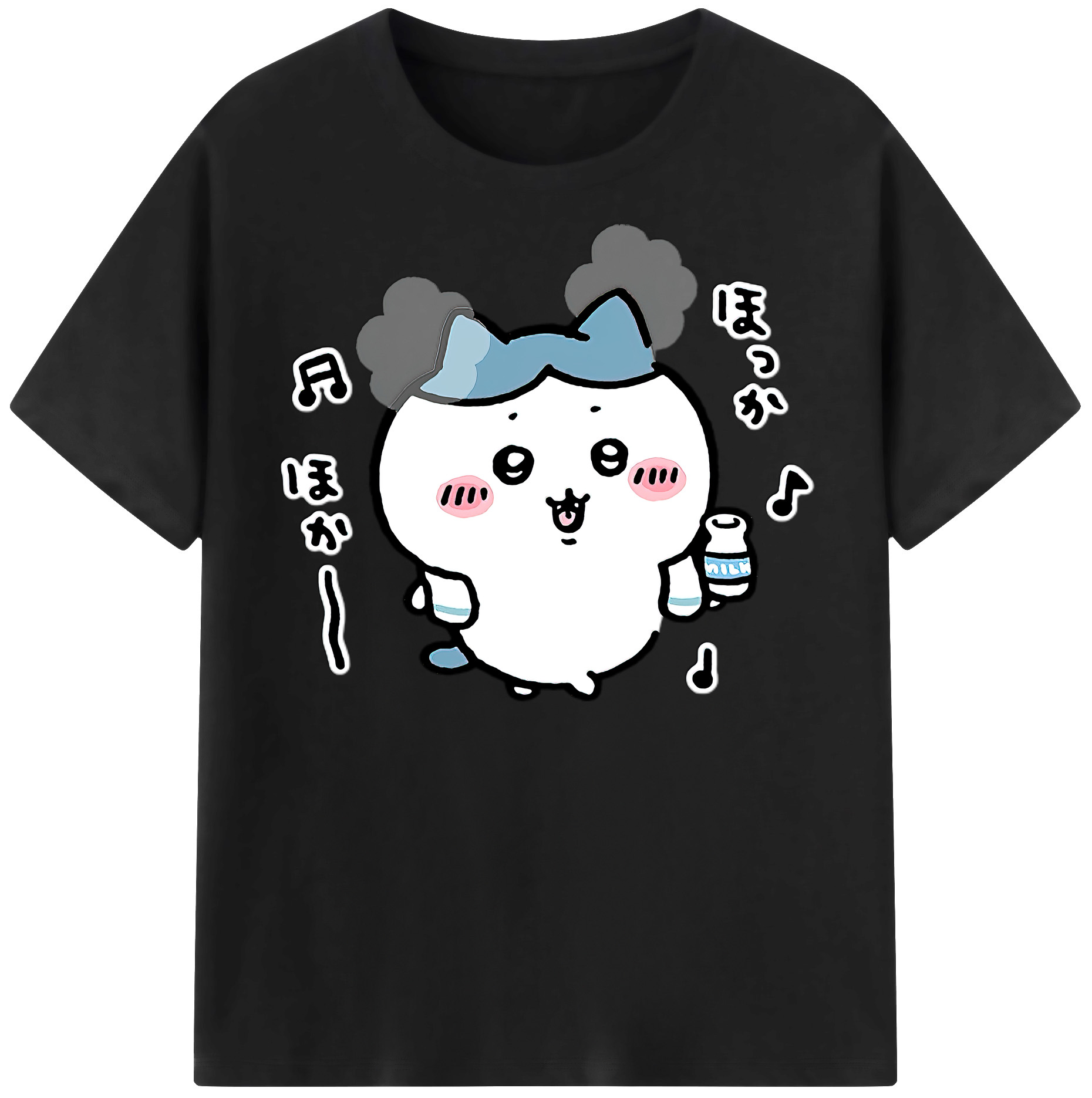 （画像用） ちいかわ ハチワレ Chii-kawa hachiware レディースカジュアルプリントTシャツ（綿100％）