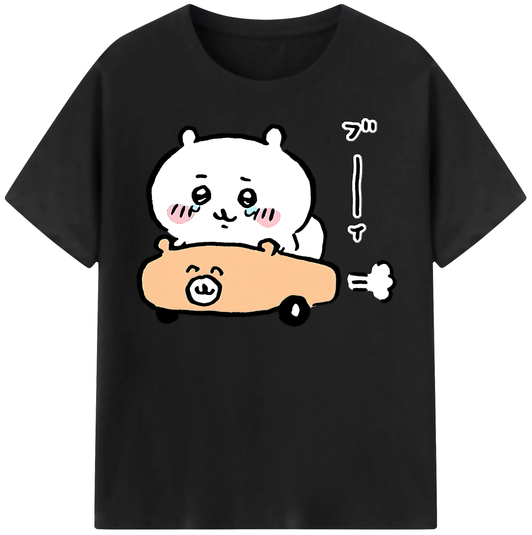 （画像用） ちいかわ ちいかわ Chii-kawa chiikawa レディースカジュアルプリントTシャツ（綿100％）