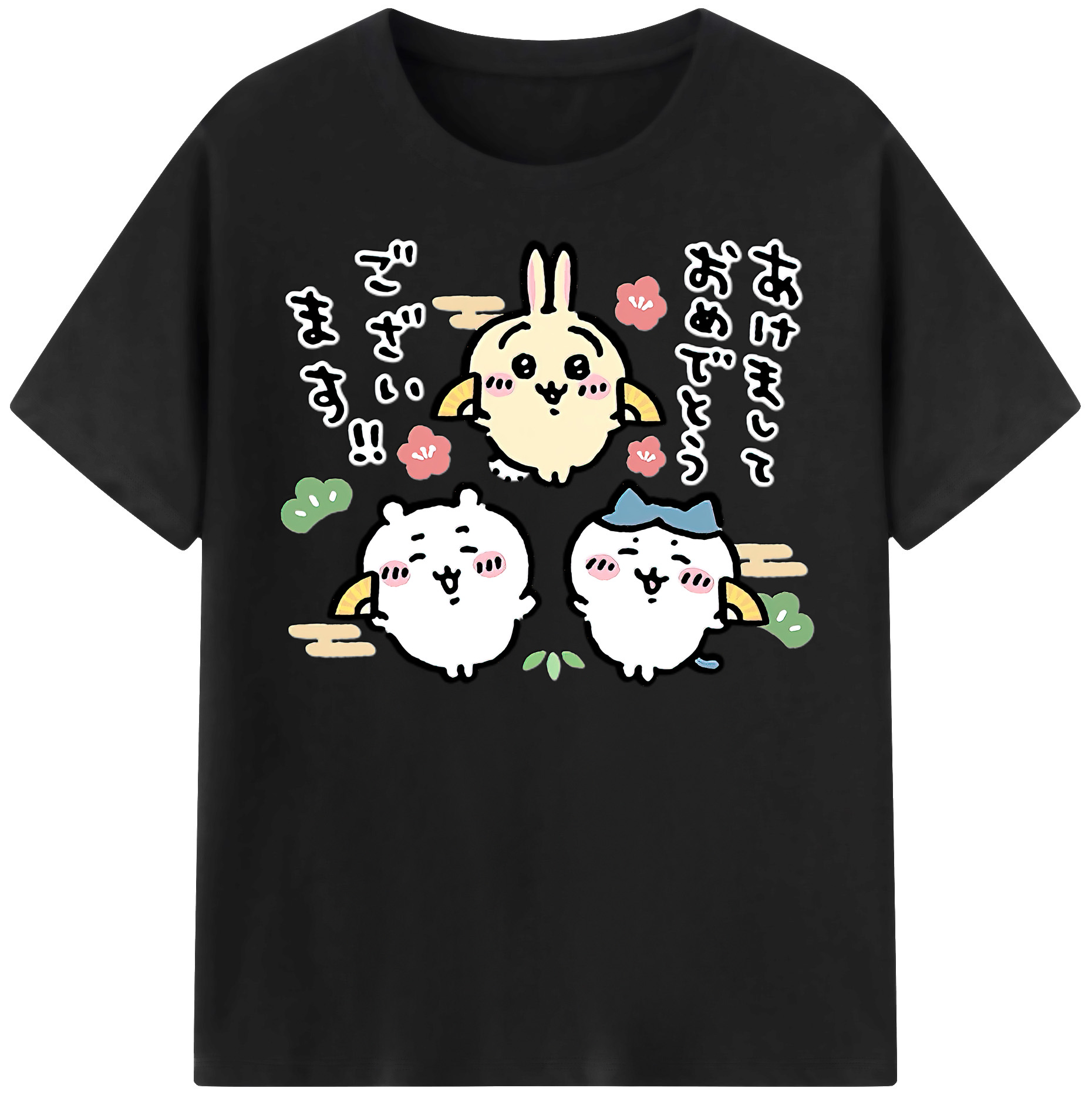 （画像用） ちいかわ ちいかわ Chii-kawa chiikawa レディースカジュアルプリントTシャツ（綿100％）