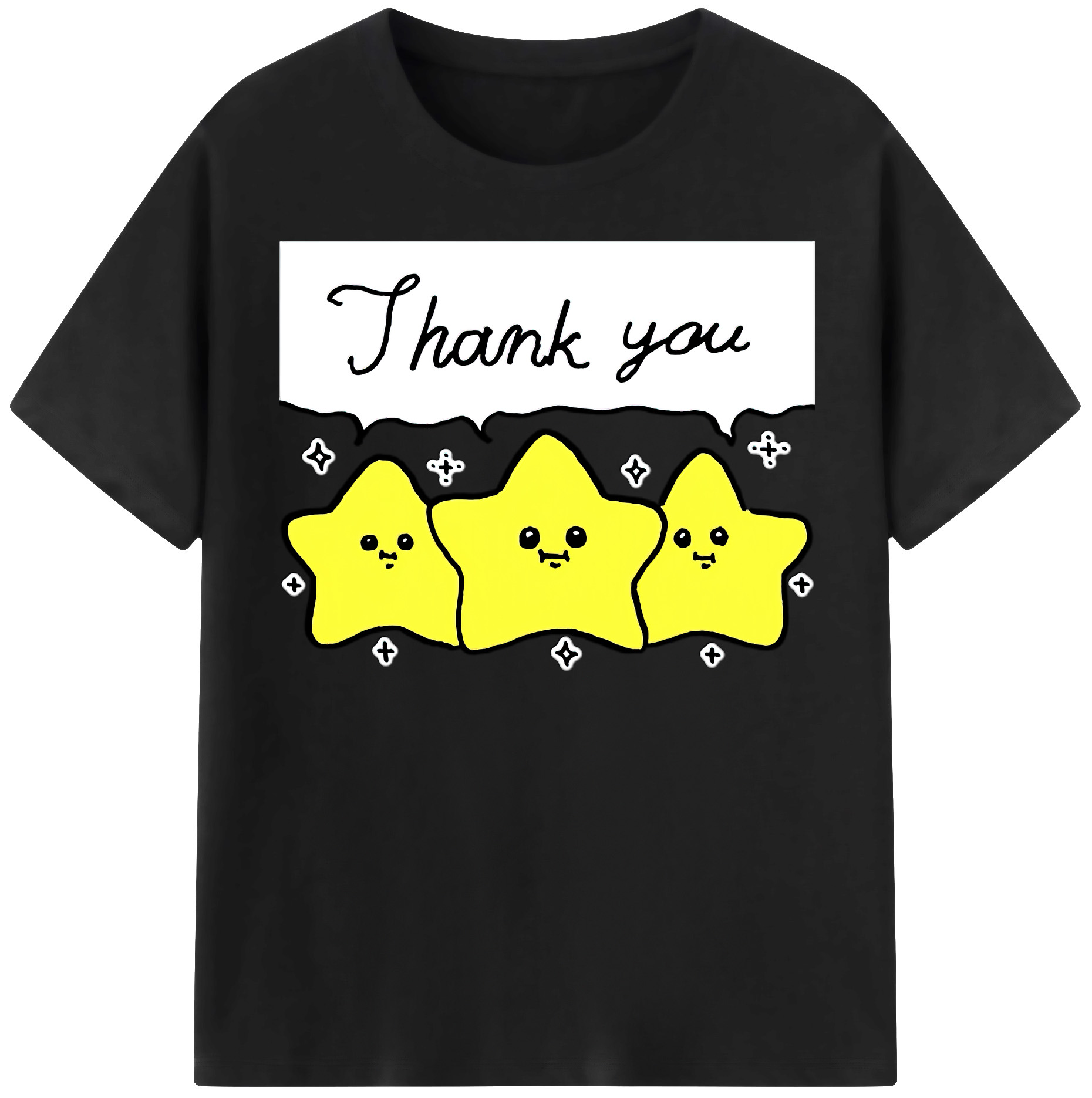 （画像用） ちいかわ 流れ星 Chii-kawa Shooting star レディースカジュアルプリントTシャツ（綿100％）