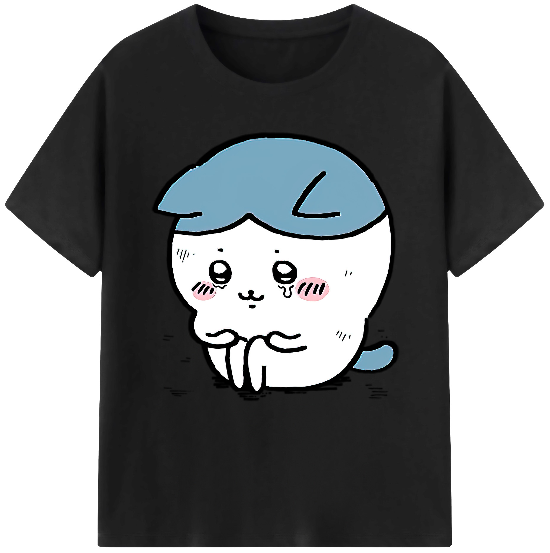 （画像用） ちいかわ ハチワレ Chii-kawa hachiware レディースカジュアルプリントTシャツ（綿100％）