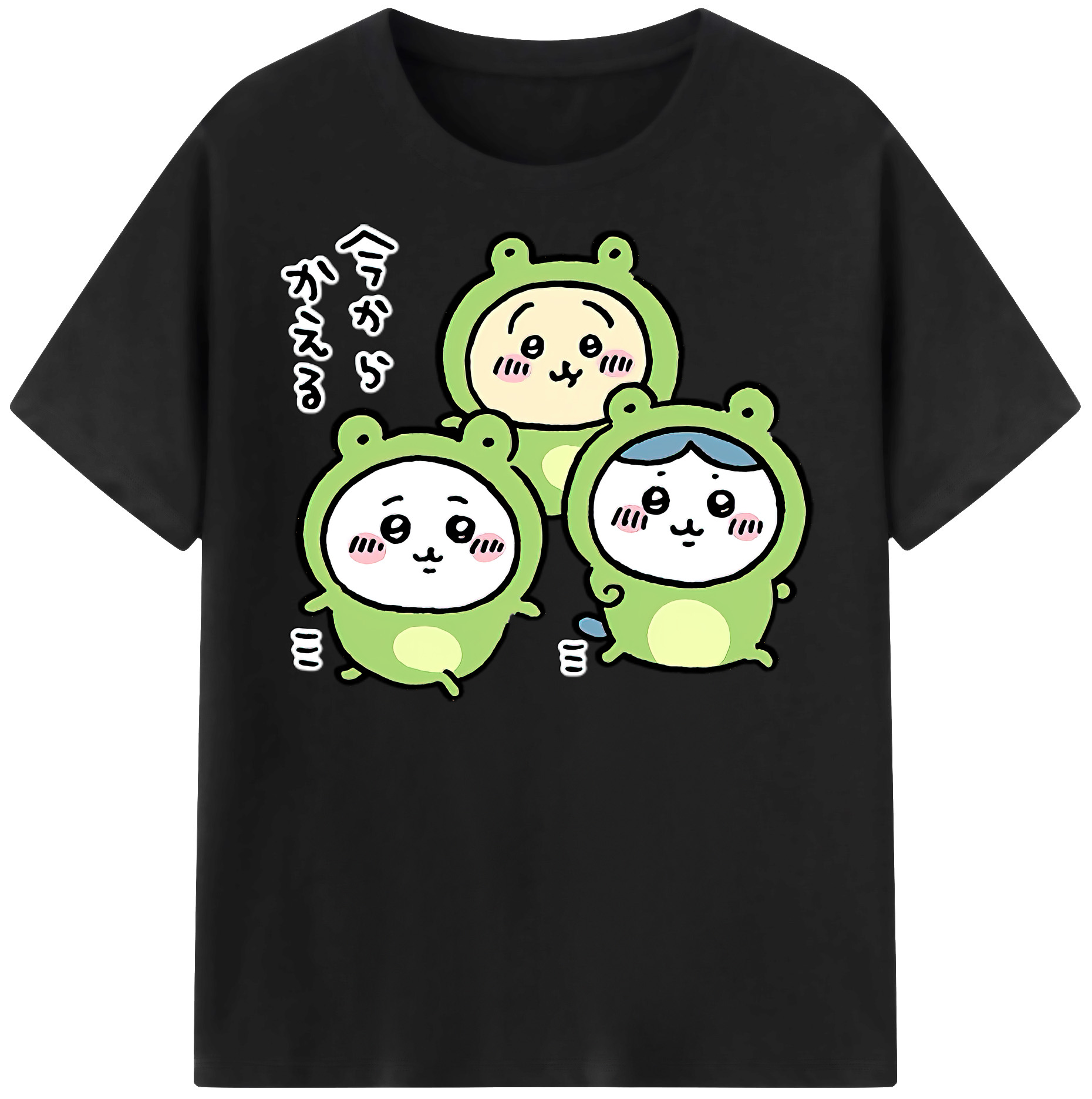（画像用） ちいかわ ハチワレ Chii-kawa hachiware レディースカジュアルプリントTシャツ（綿100％）
