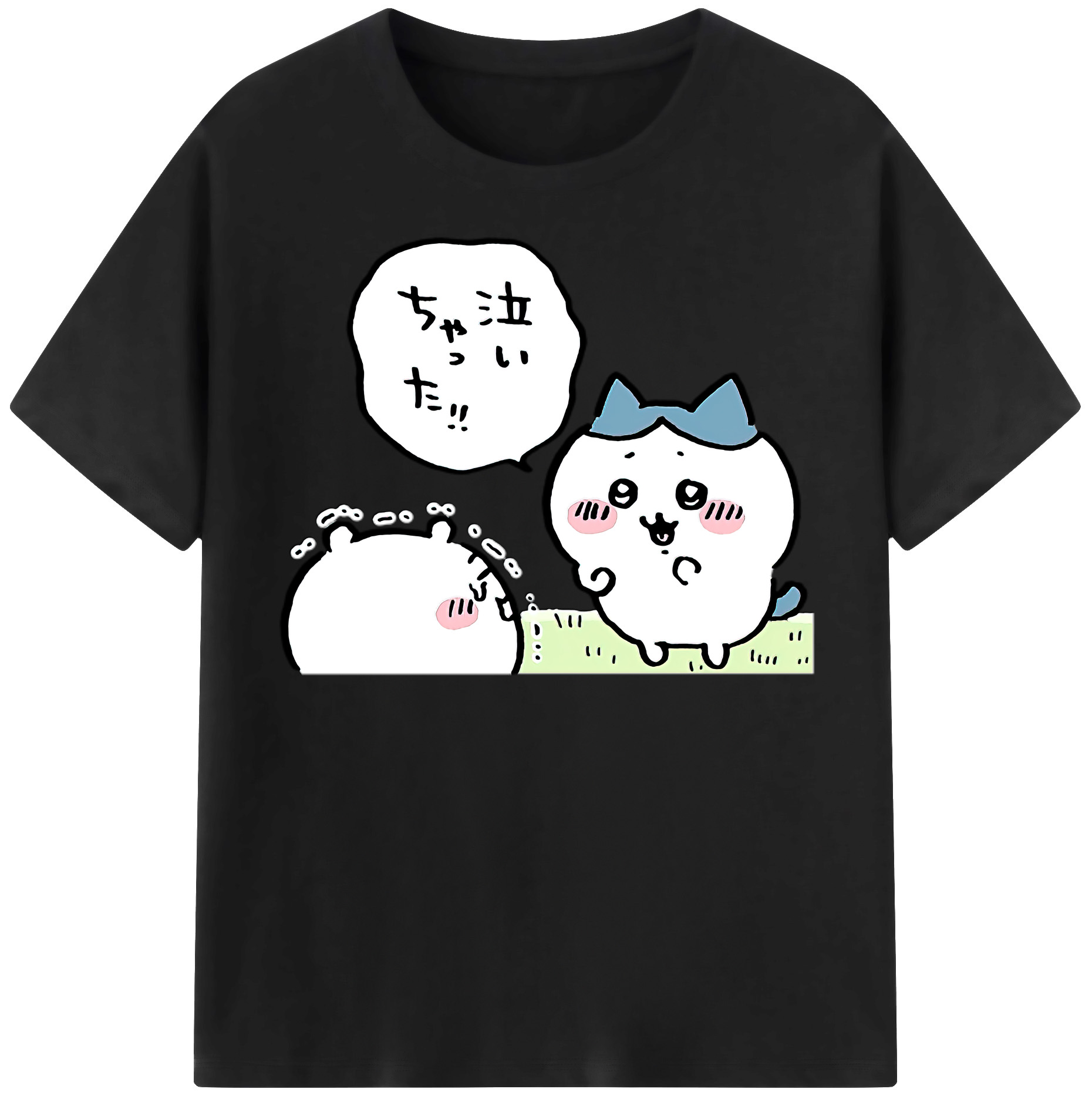 （画像用） ちいかわ ハチワレ Chii-kawa hachiware レディースカジュアルプリントTシャツ（綿100％）