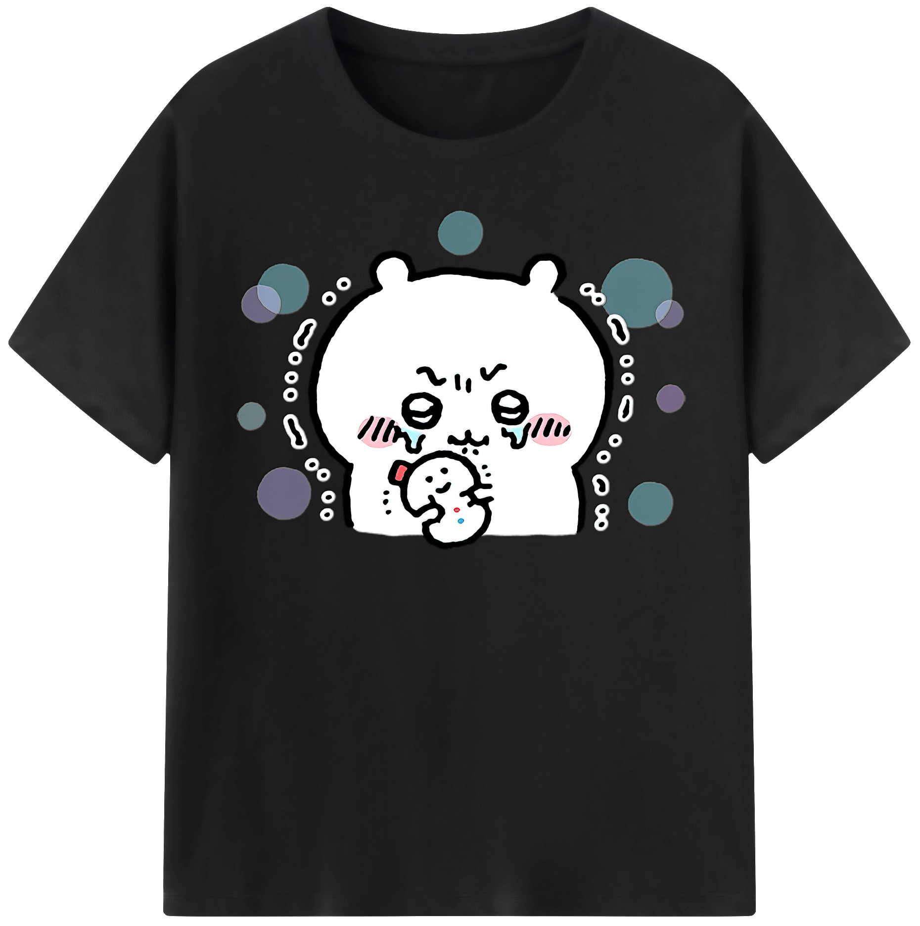 （画像用） ちいかわ ちいかわ Chii-kawa chiikawa レディースカジュアルプリントTシャツ（綿100％）