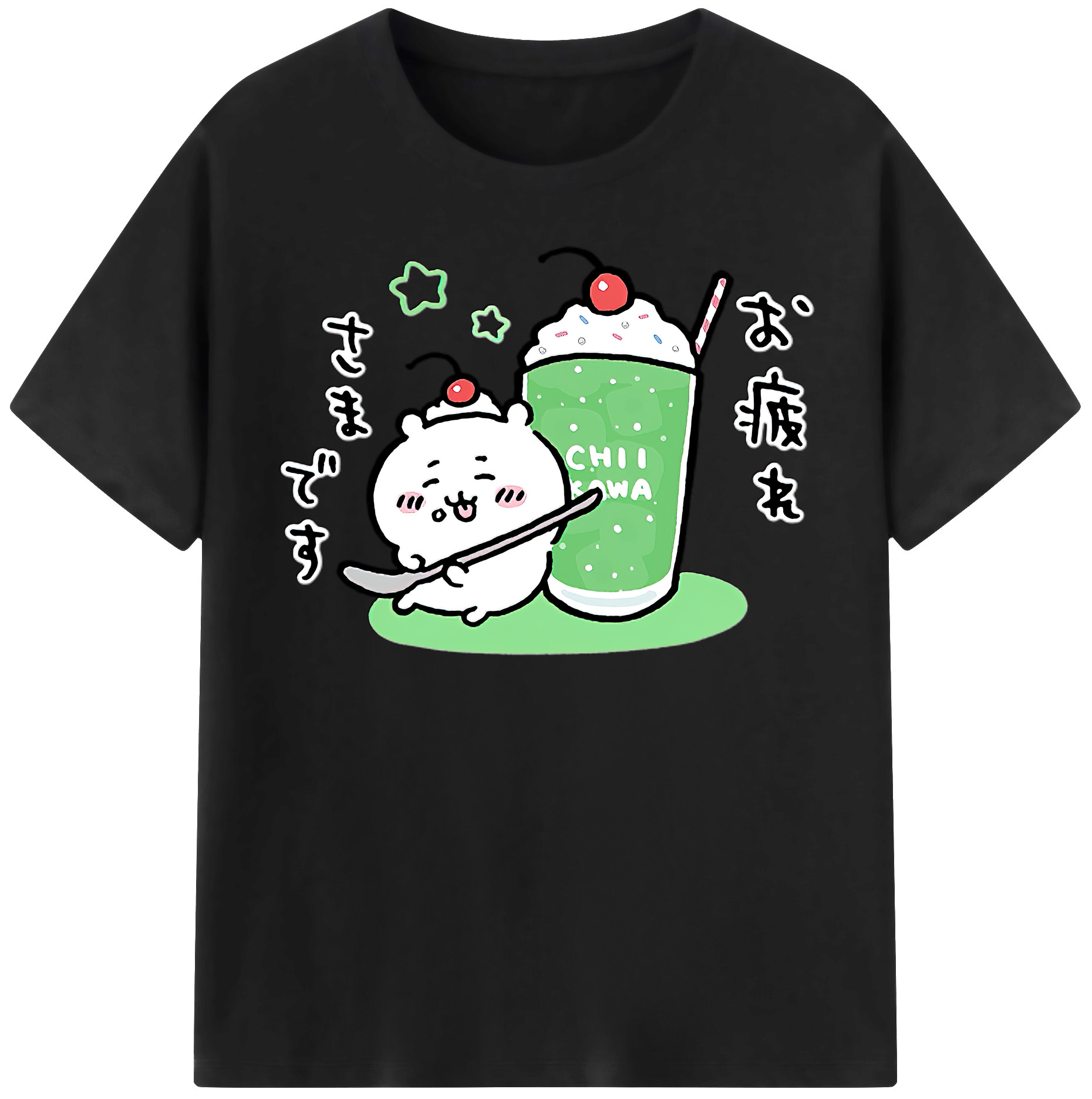 （画像用） ちいかわ ちいかわ Chii-kawa chiikawa レディースカジュアルプリントTシャツ（綿100％）