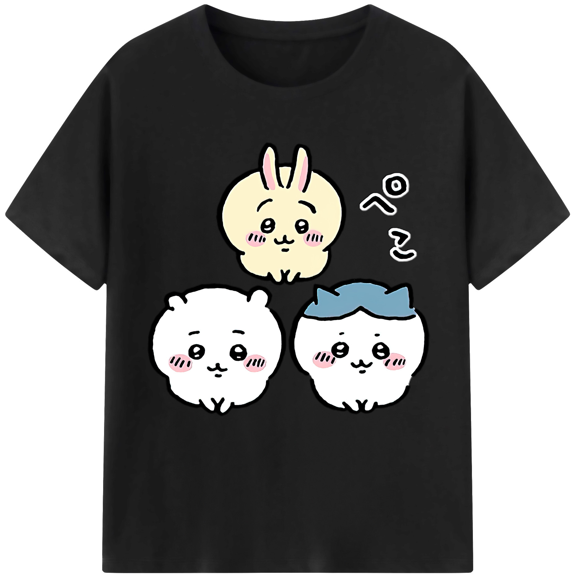 （画像用） ちいかわ うさぎ Chii-kawa usagi レディースカジュアルプリントTシャツ（綿100％）