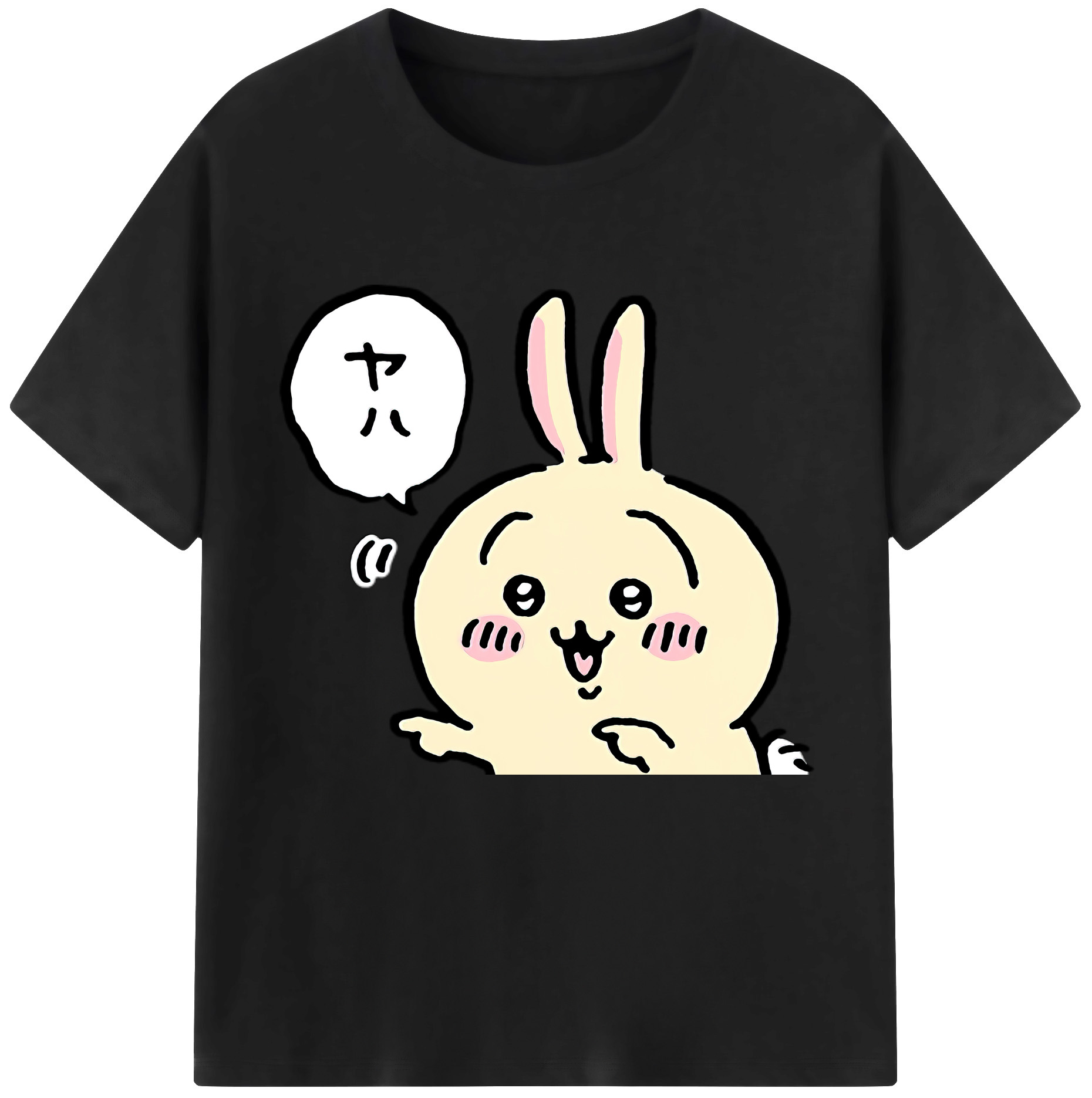 （画像用） ちいかわ うさぎ Chii-kawa usagi レディースカジュアルプリントTシャツ（綿100％）