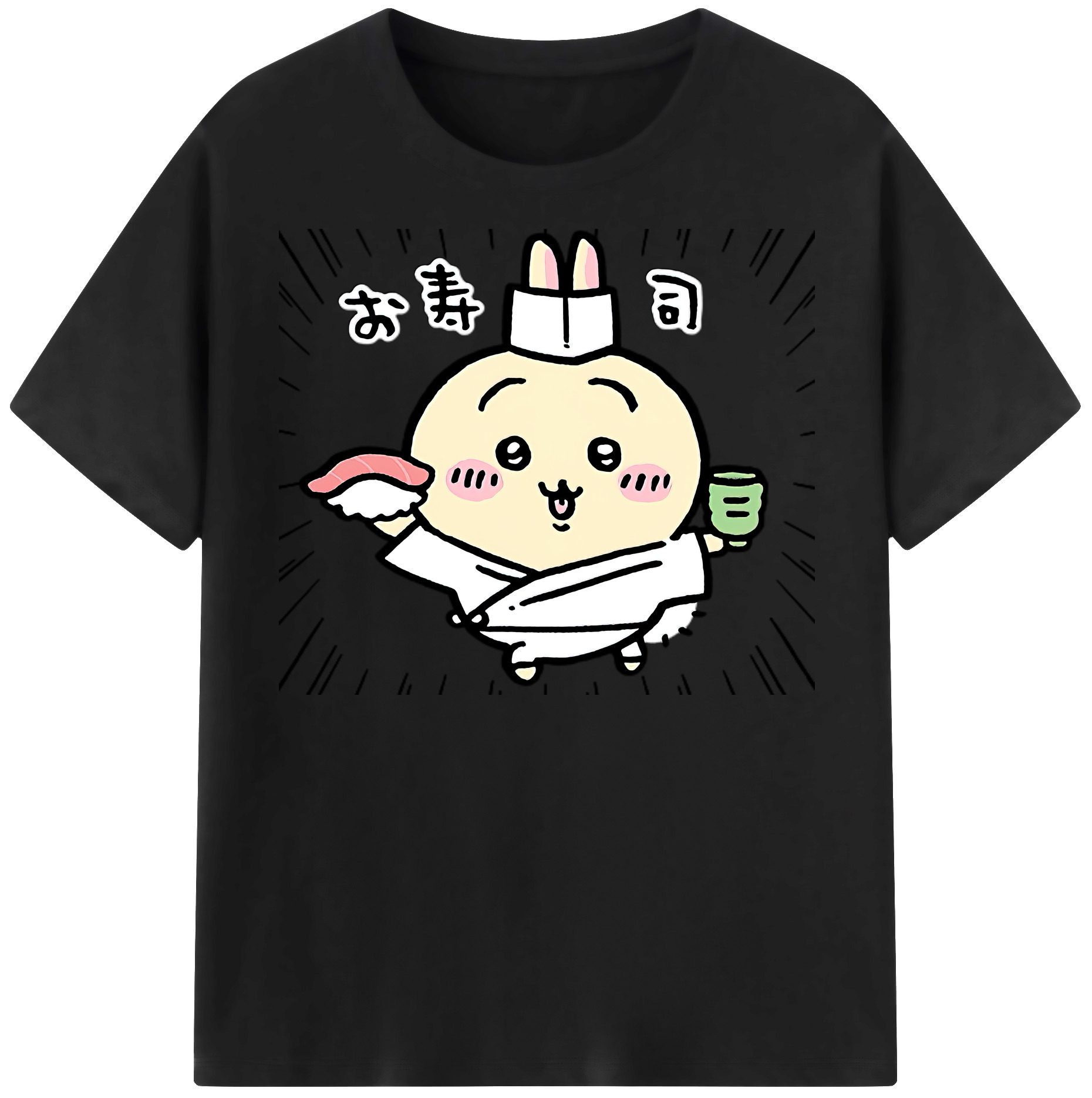 （画像用） ちいかわ うさぎ Chii-kawa usagi レディースカジュアルプリントTシャツ（綿100％）