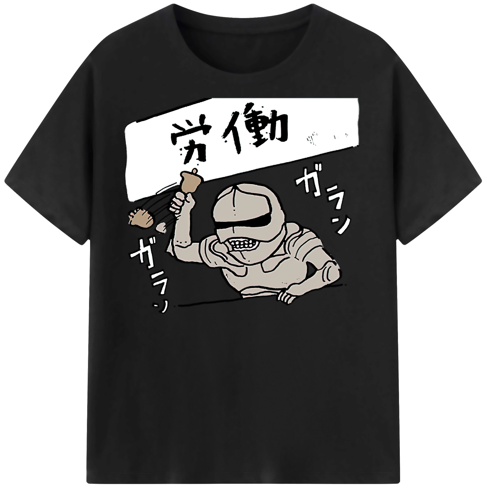 （画像用） ちいかわ 労働の鎧さん Chii-kawa Mr. Armor of Labor レディースカジュアルプリントTシャツ（綿100％）