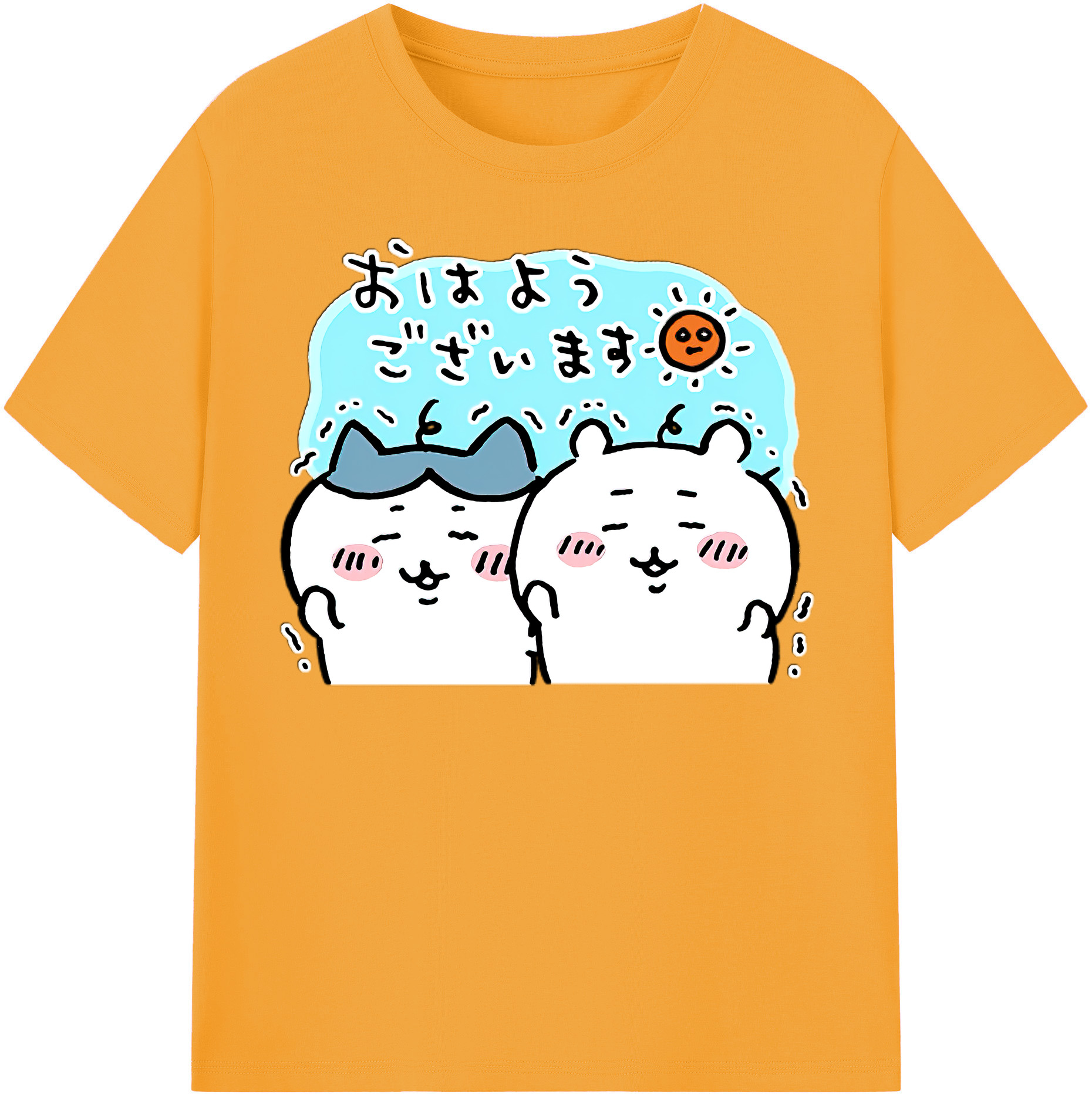 （画像用） ちいかわ ハチワレ Chii-kawa hachiware レディースカジュアルプリントTシャツ（綿100％）