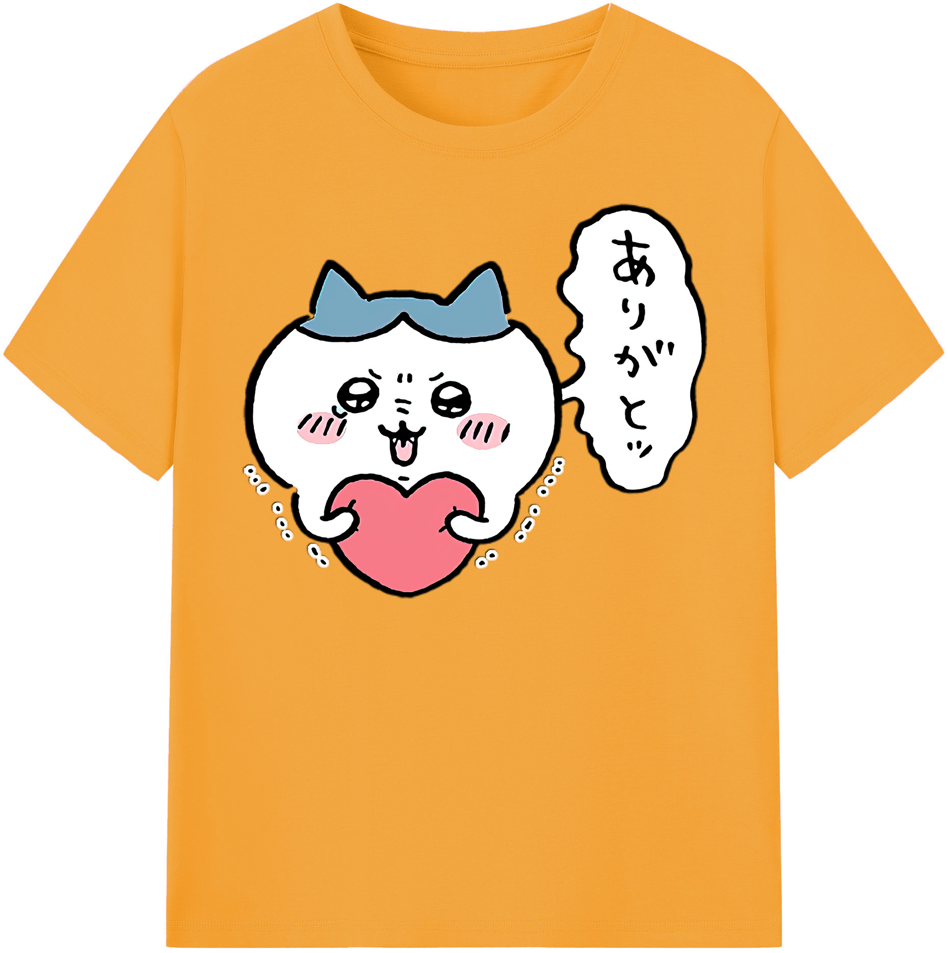 （画像用） ちいかわ ハチワレ Chii-kawa hachiware レディースカジュアルプリントTシャツ（綿100％）