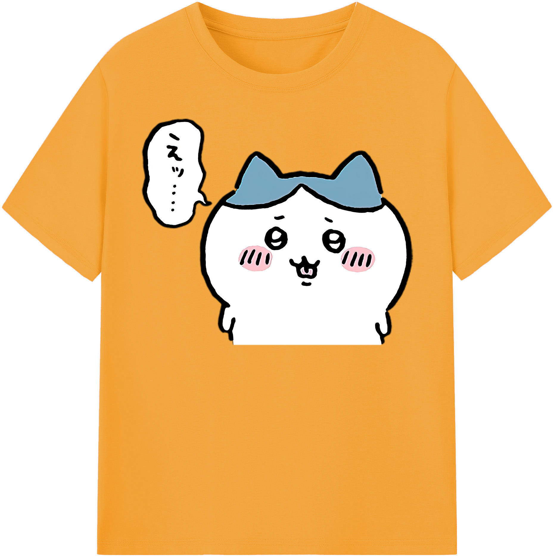 （画像用） ちいかわ ハチワレ Chii-kawa hachiware レディースカジュアルプリントTシャツ（綿100％）