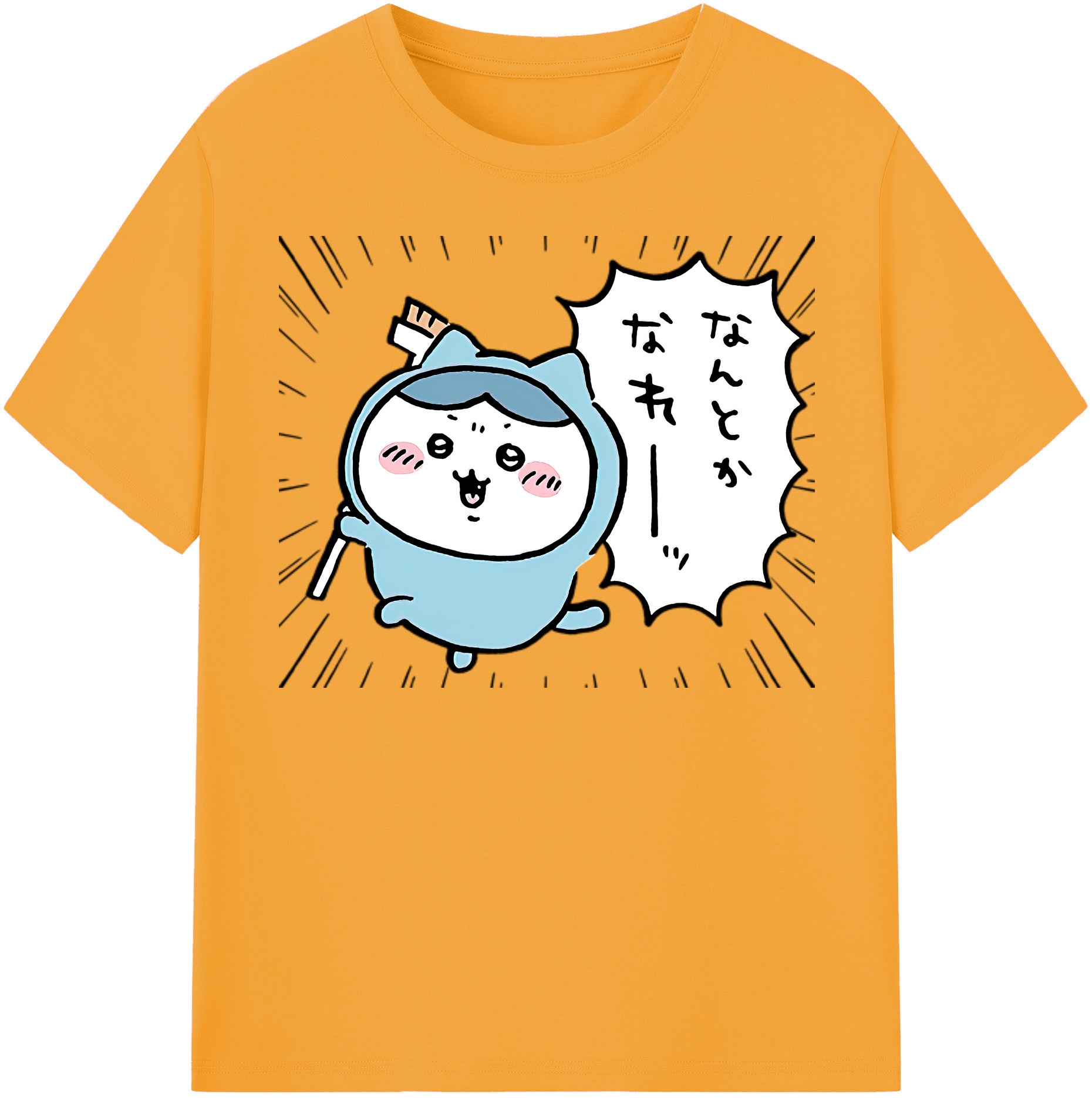 （画像用） ちいかわ ハチワレ Chii-kawa hachiware レディースカジュアルプリントTシャツ（綿100％）