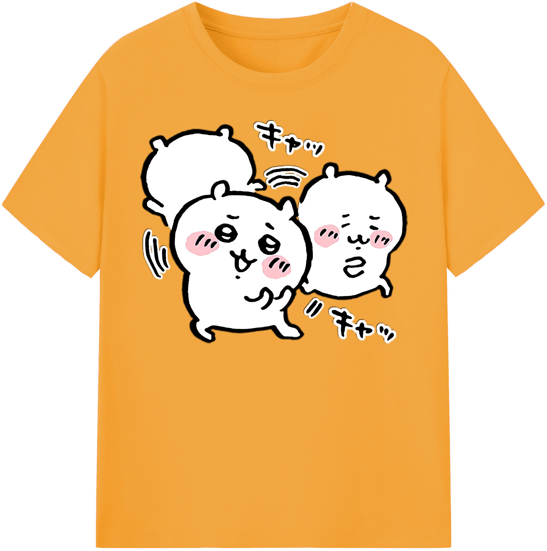 （画像用） ちいかわ ちいかわ Chii-kawa chiikawa レディースカジュアルプリントTシャツ（綿100％）