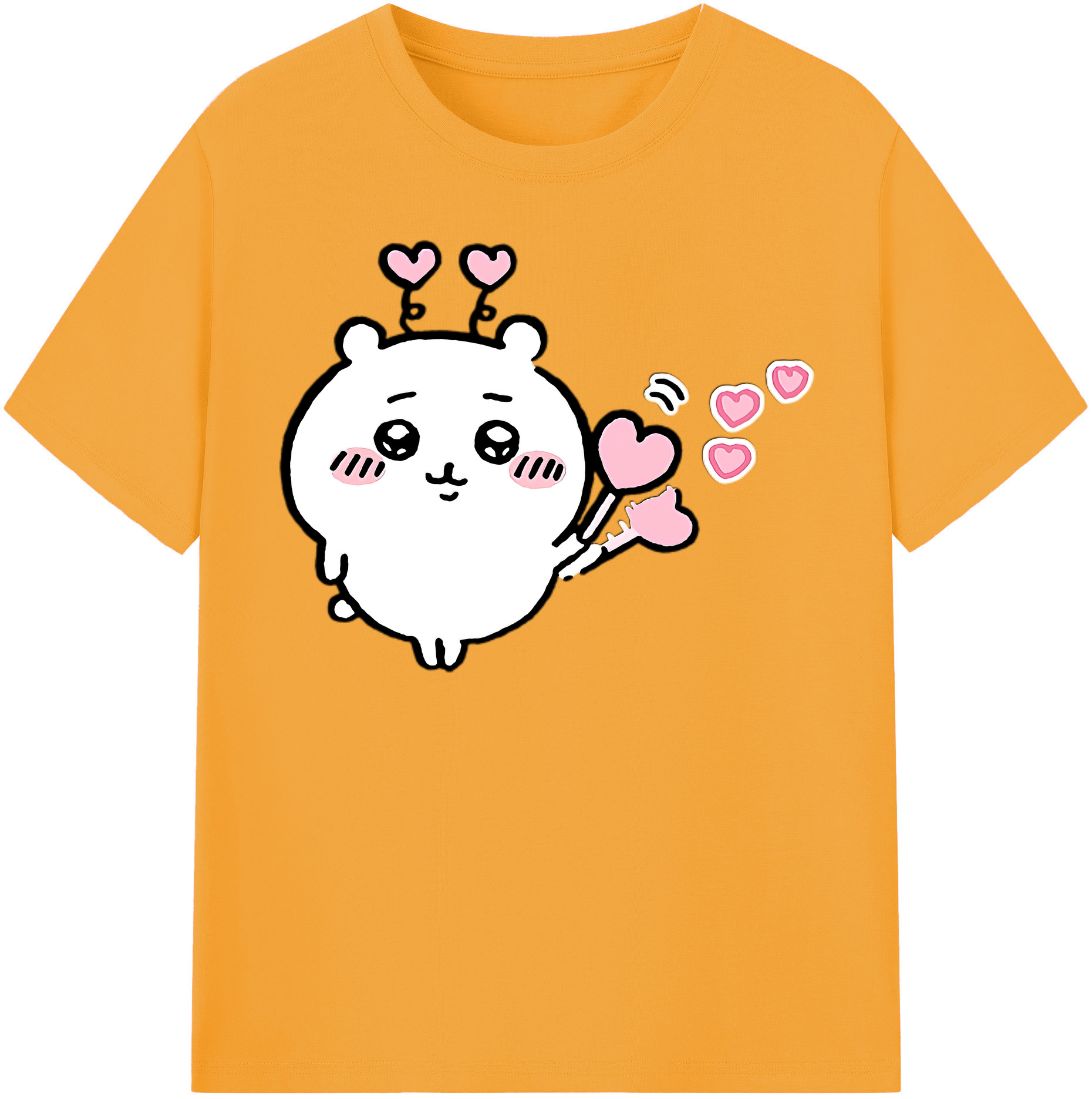 （画像用） ちいかわ ちいかわ Chii-kawa chiikawa レディースカジュアルプリントTシャツ（綿100％）
