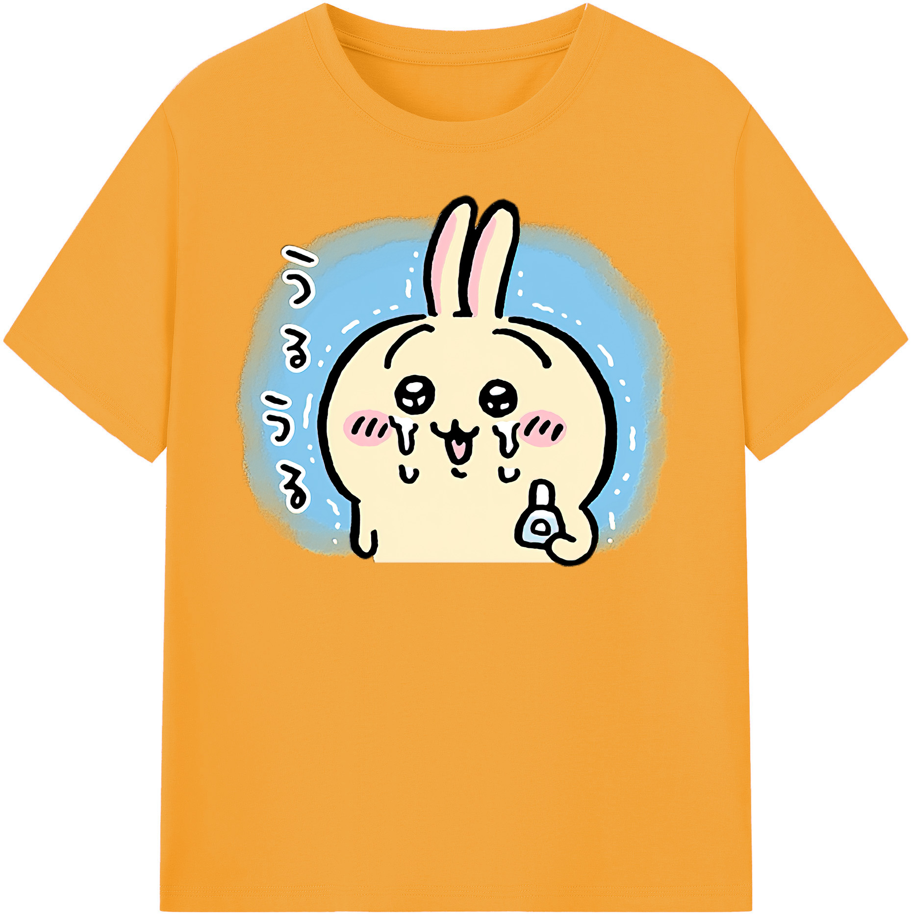 （画像用） ちいかわ うさぎ Chii-kawa usagi レディースカジュアルプリントTシャツ（綿100％）