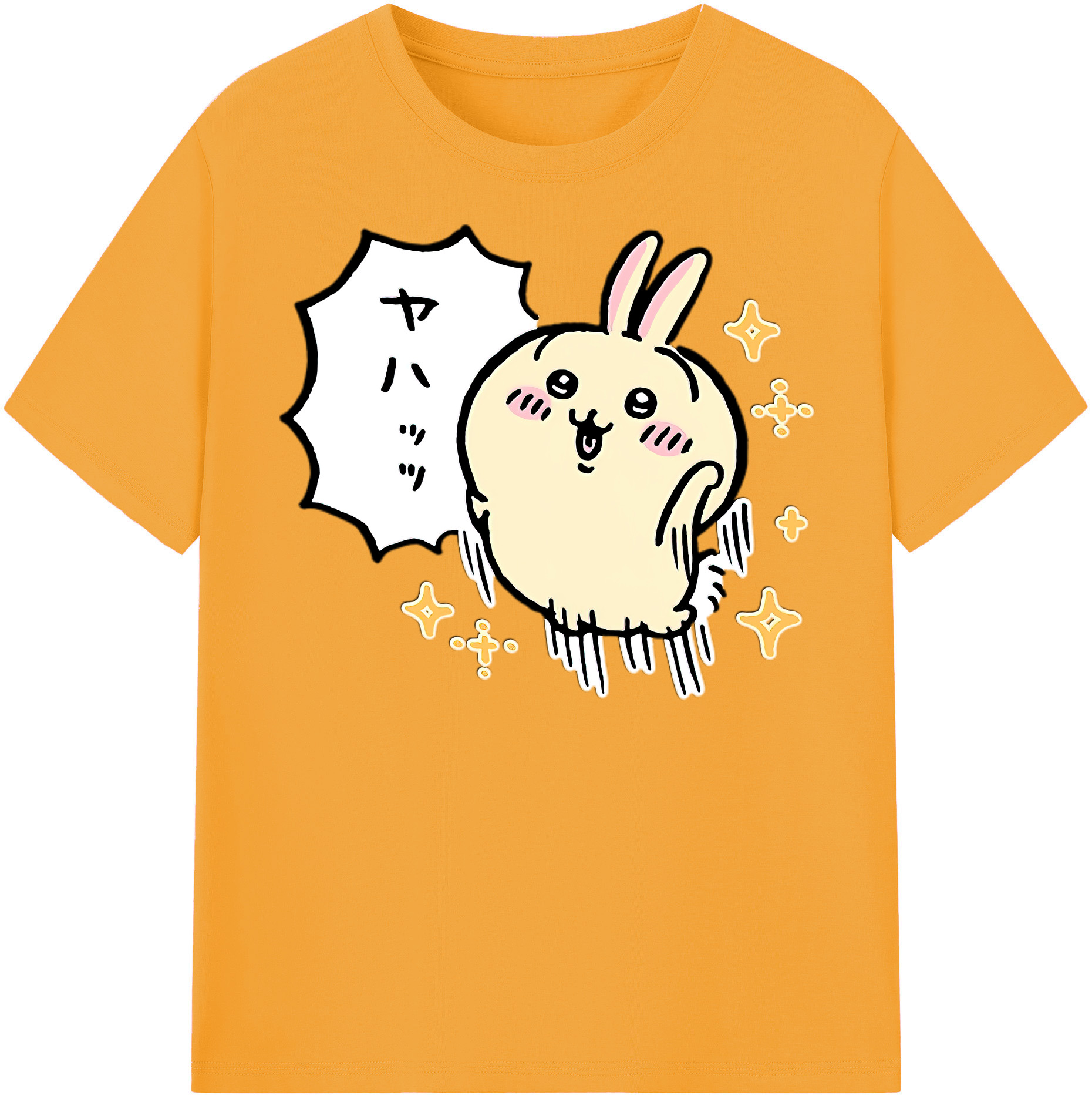 （画像用） ちいかわ うさぎ Chii-kawa usagi レディースカジュアルプリントTシャツ（綿100％）