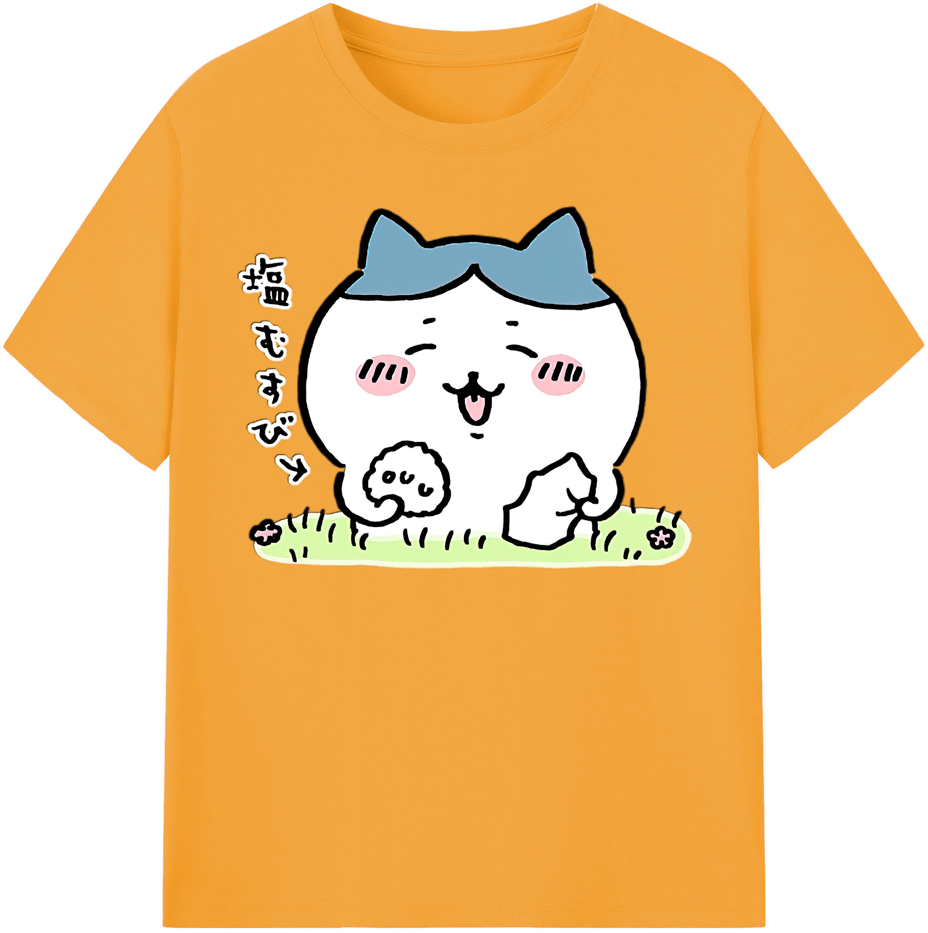 （画像用） ちいかわ ハチワレ Chii-kawa hachiware レディースカジュアルプリントTシャツ（綿100％）