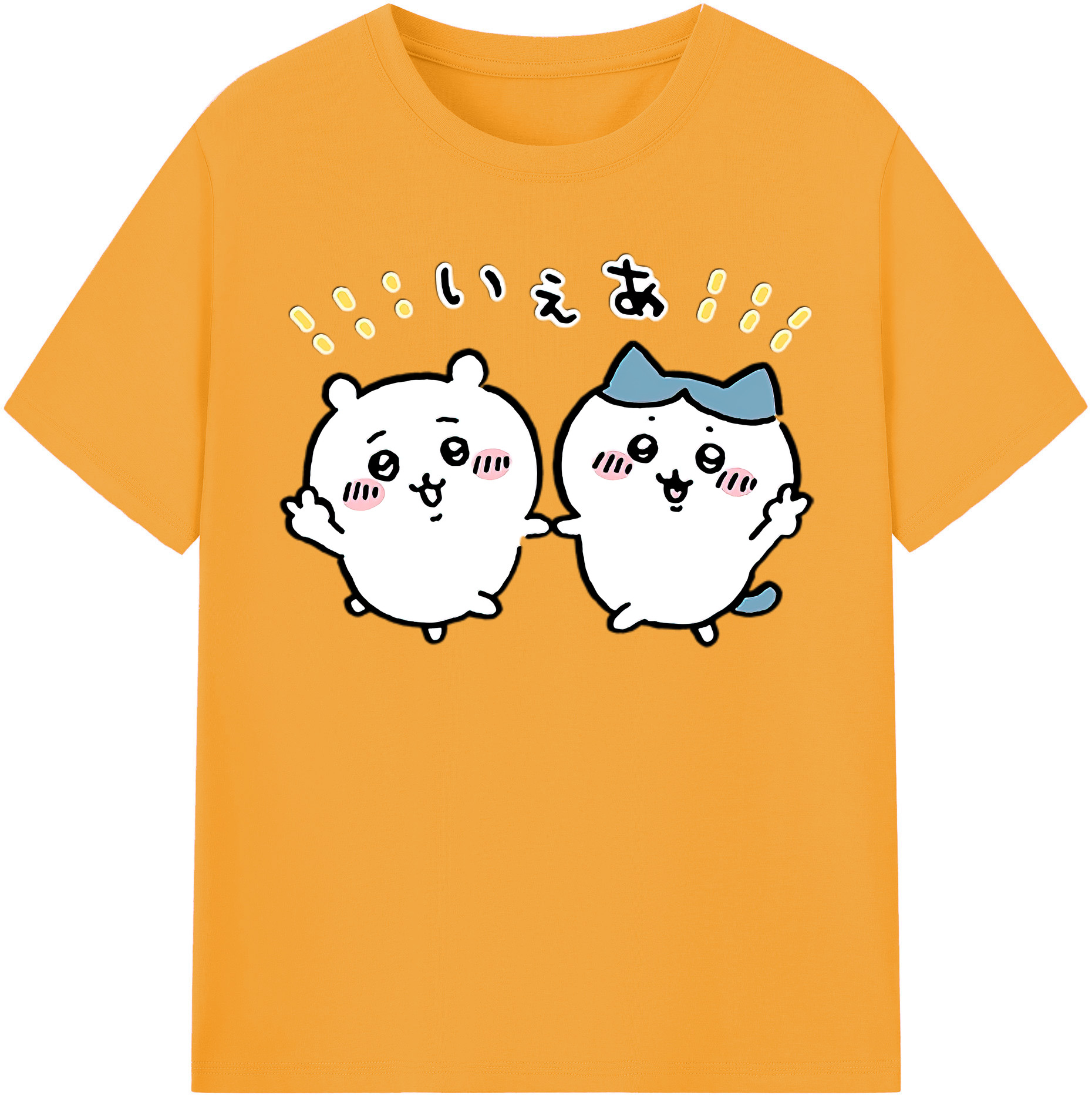 （画像用） ちいかわ ハチワレ Chii-kawa hachiware レディースカジュアルプリントTシャツ（綿100％）