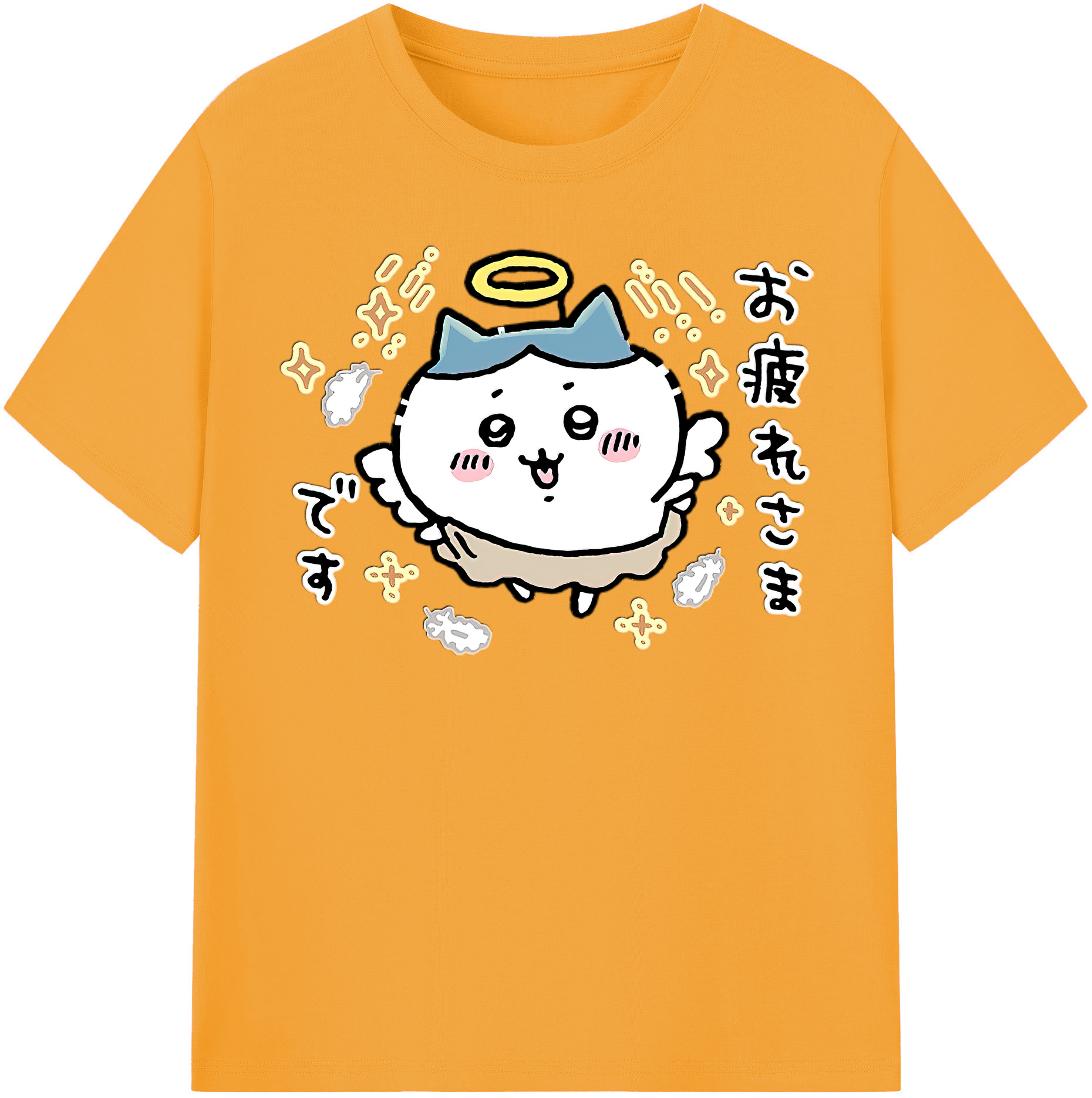 （画像用） ちいかわ ハチワレ Chii-kawa hachiware レディースカジュアルプリントTシャツ（綿100％）