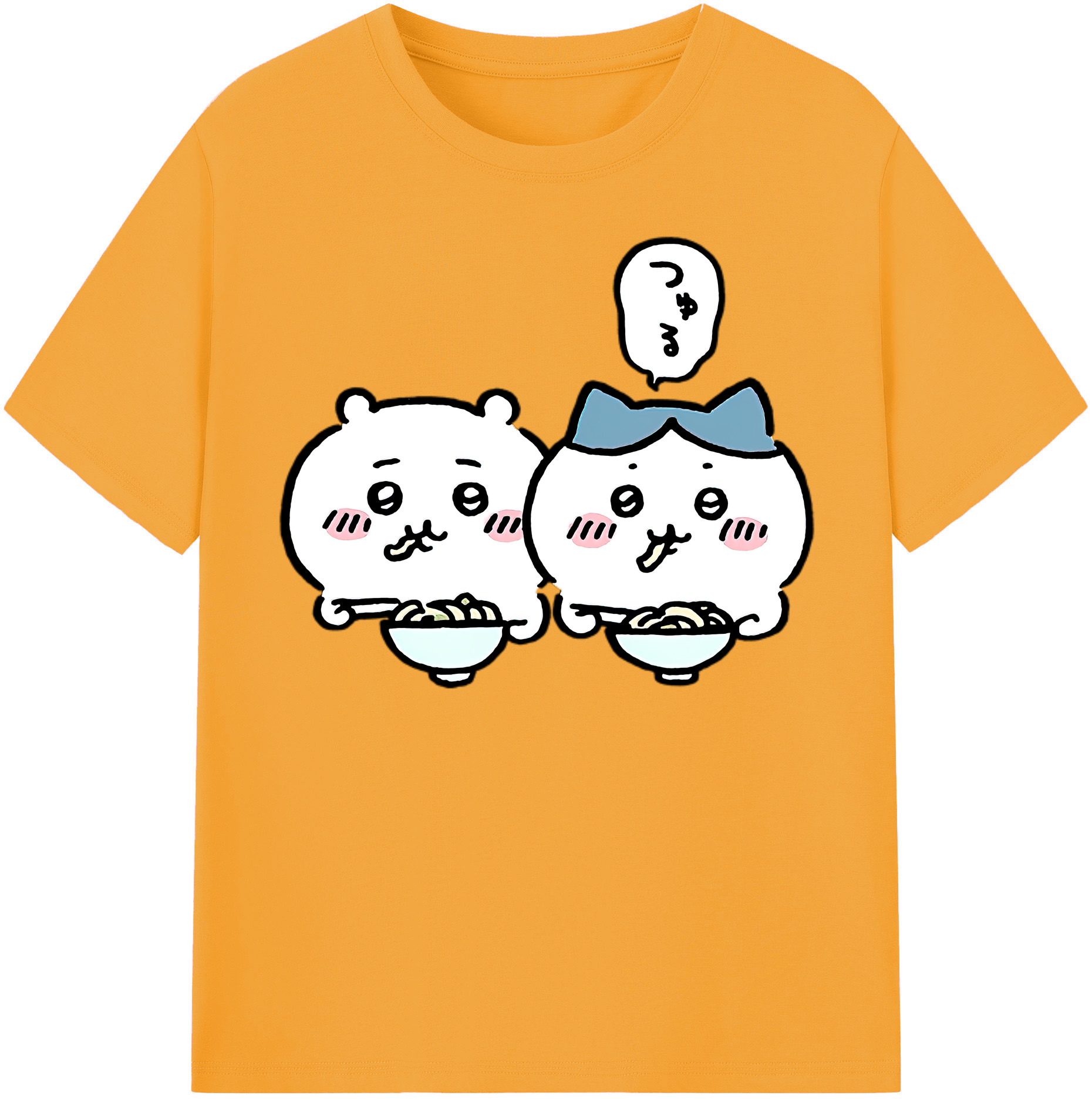 （画像用） ちいかわ ハチワレ Chii-kawa hachiware レディースカジュアルプリントTシャツ（綿100％）