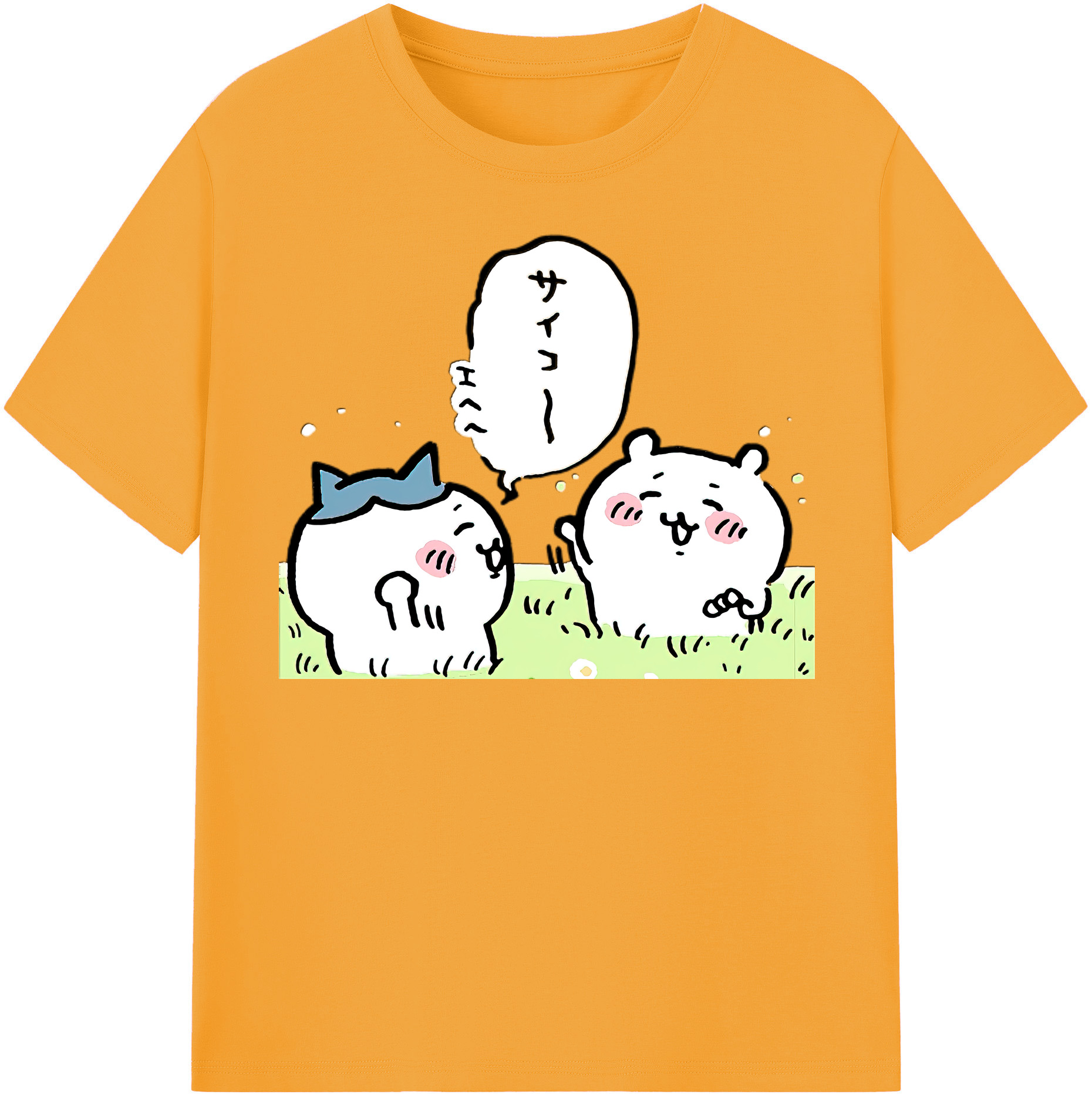 （画像用） ちいかわ ちいかわ Chii-kawa chiikawa レディースカジュアルプリントTシャツ（綿100％）