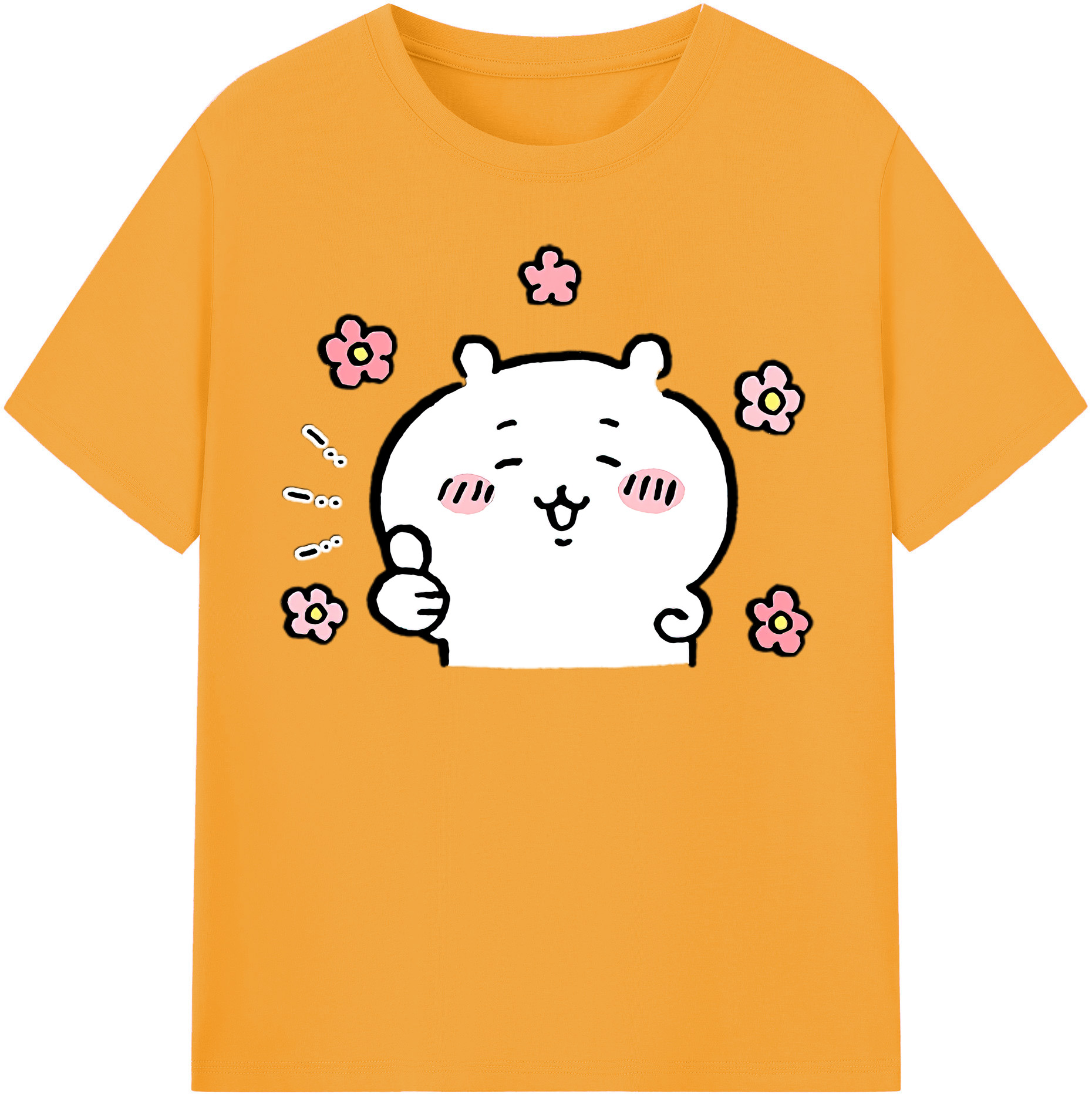 （画像用） ちいかわ ちいかわ Chii-kawa chiikawa レディースカジュアルプリントTシャツ（綿100％）