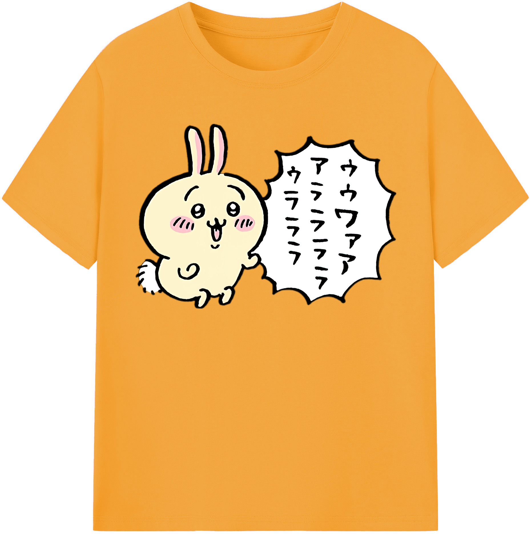 （画像用） ちいかわ うさぎ Chii-kawa usagi レディースカジュアルプリントTシャツ（綿100％）