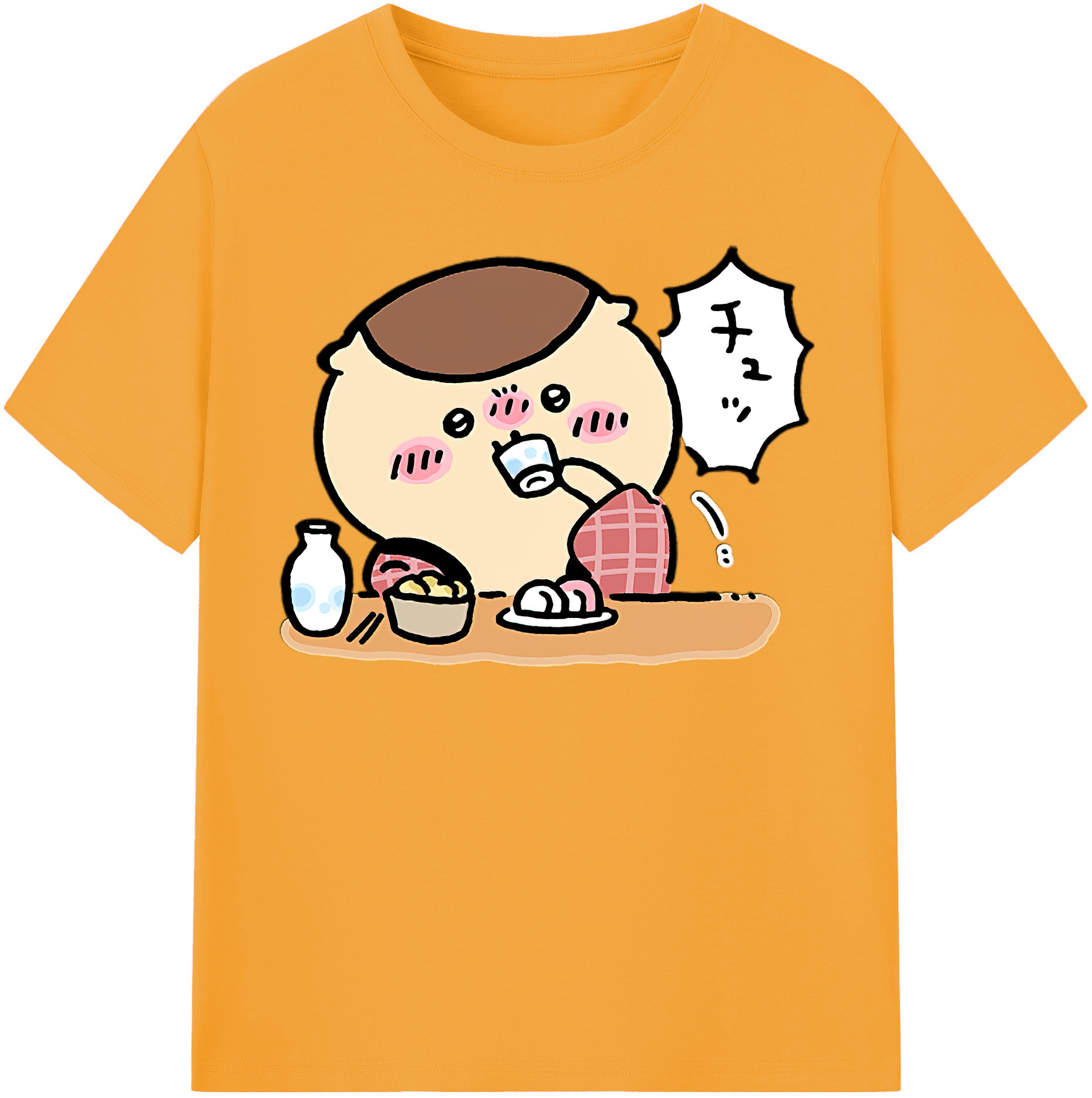 （画像用） ちいかわ くりまんじゅう Chii-kawa kuri manjū レディースカジュアルプリントTシャツ（綿100％）