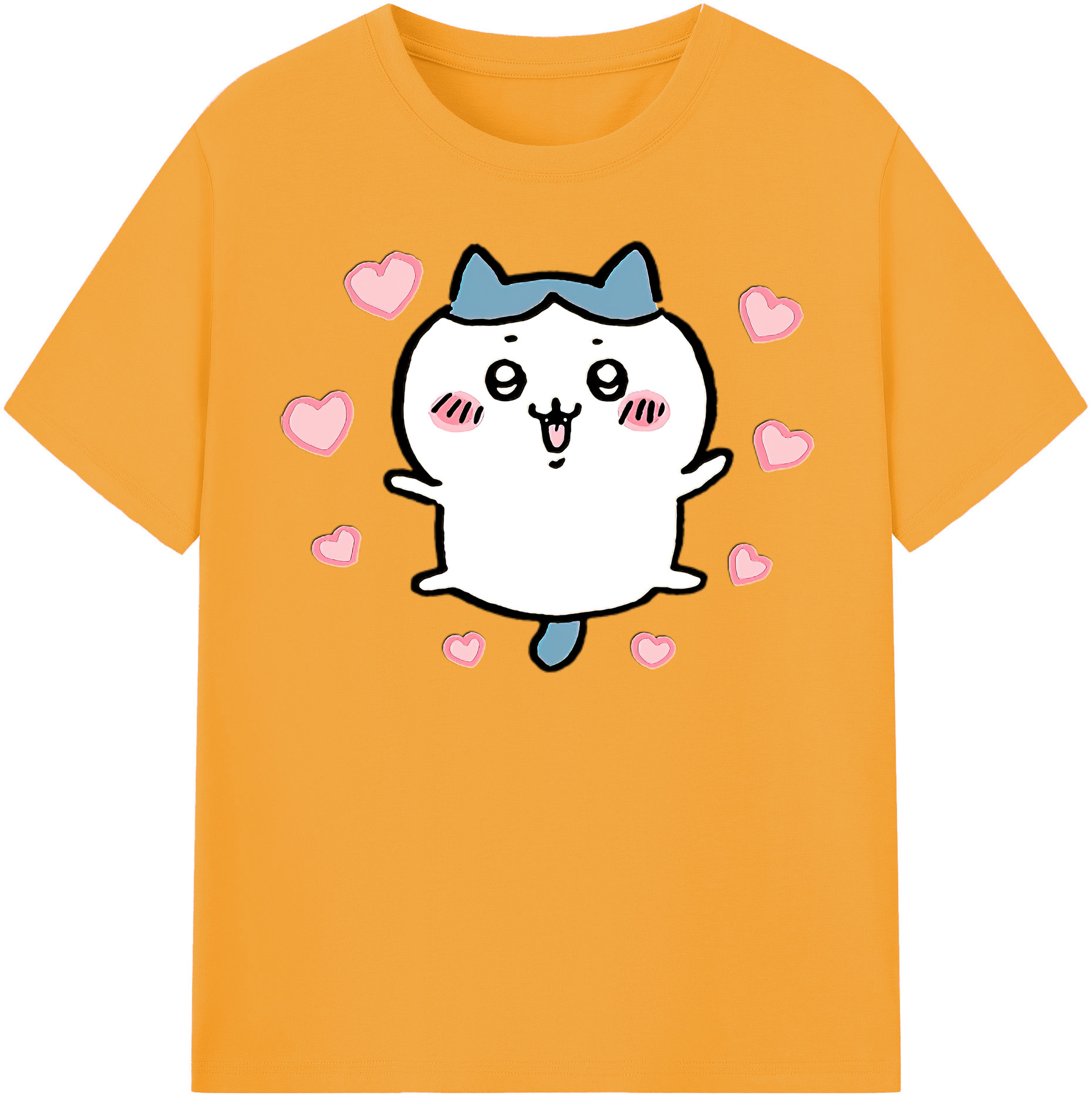 （画像用） ちいかわ ハチワレ Chii-kawa hachiware レディースカジュアルプリントTシャツ（綿100％）