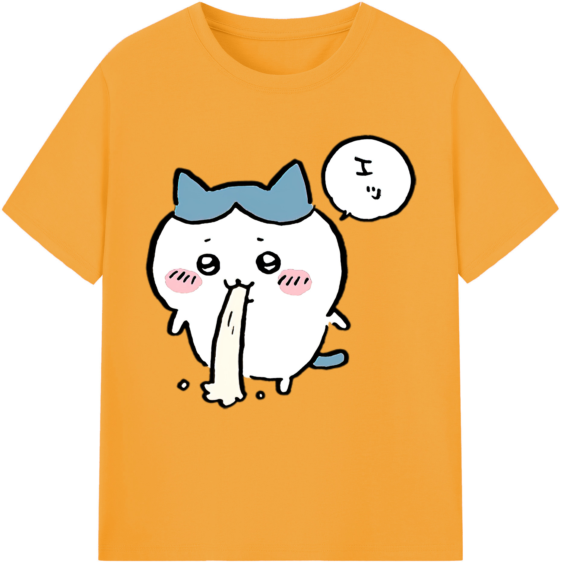（画像用） ちいかわ ハチワレ Chii-kawa hachiware レディースカジュアルプリントTシャツ（綿100％）